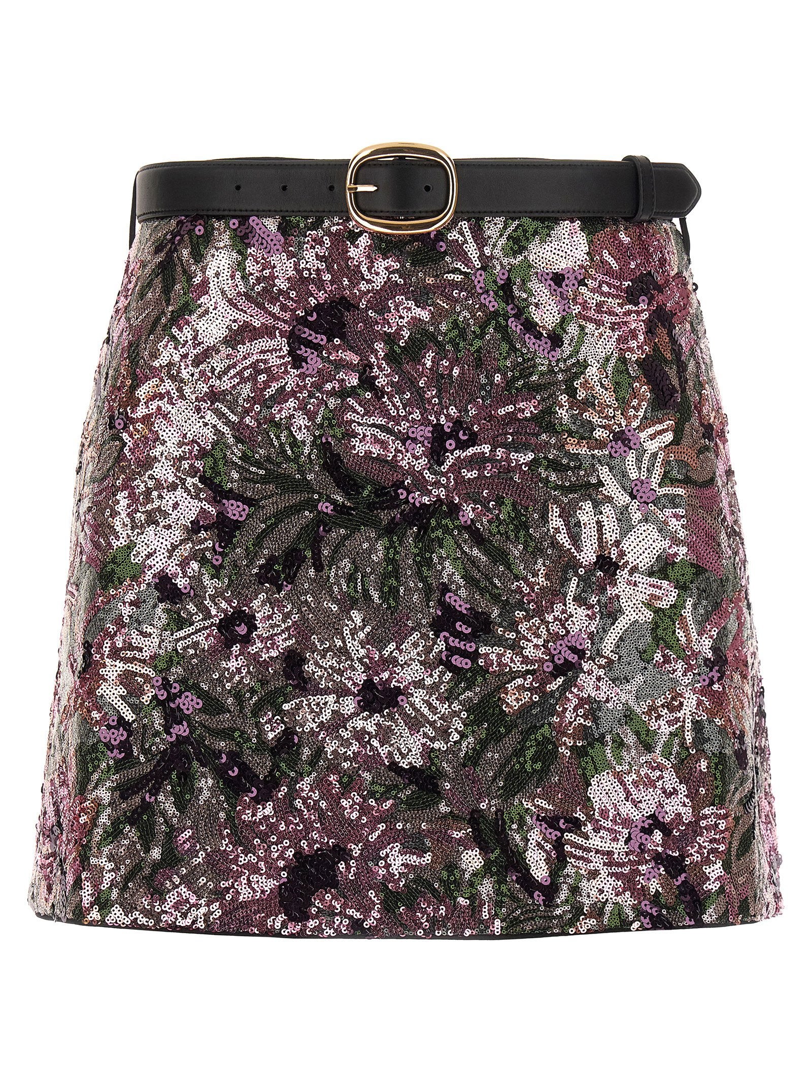 Self-Portrait Floral Sequin Mini Skirt – 100% polyamide