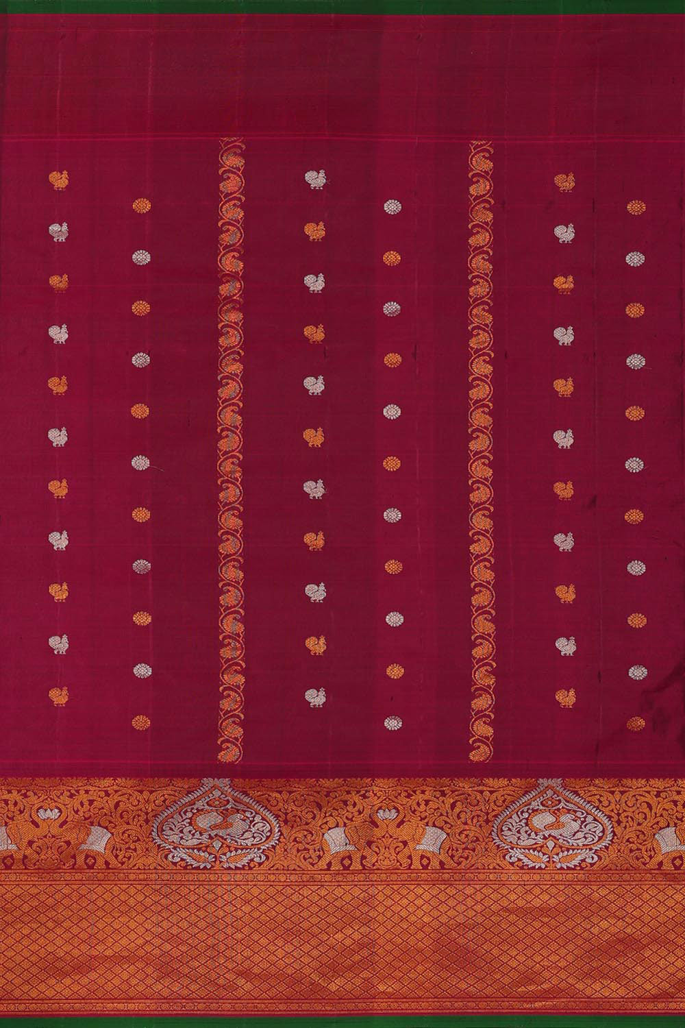 Kalanjali Gadwal-Silk Indigo Blue Saree – Women's - view 4