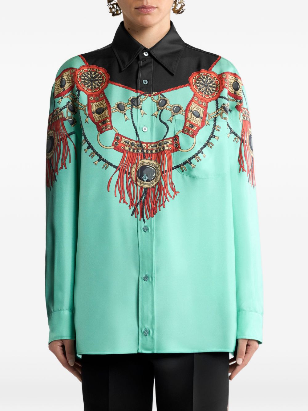 Etro Shirts LIGHT BLUE – 100% Silk - view 2