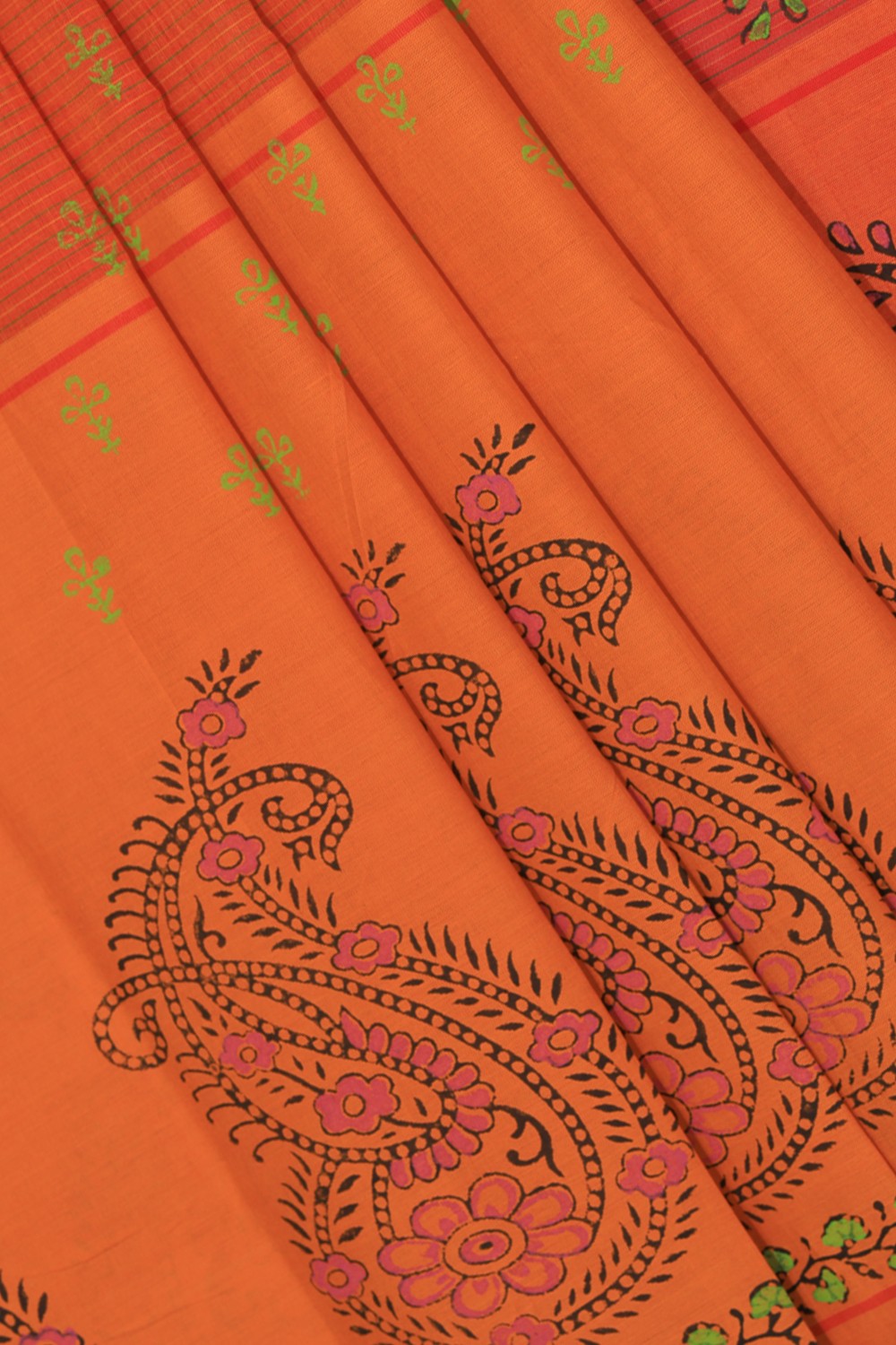 Kalanjali Ethnics Hand block printed cotton saree - view 2