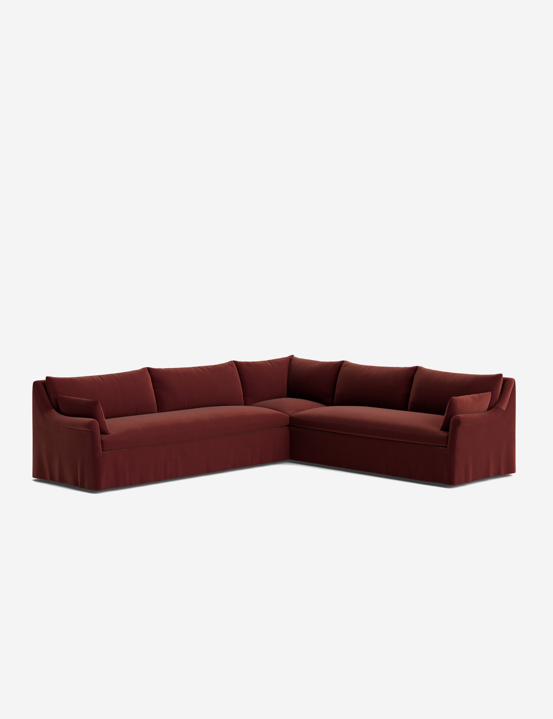 Lulu and Georgia Portola Rolled Arm Slipcover Corner Sectional Sofa - view 55