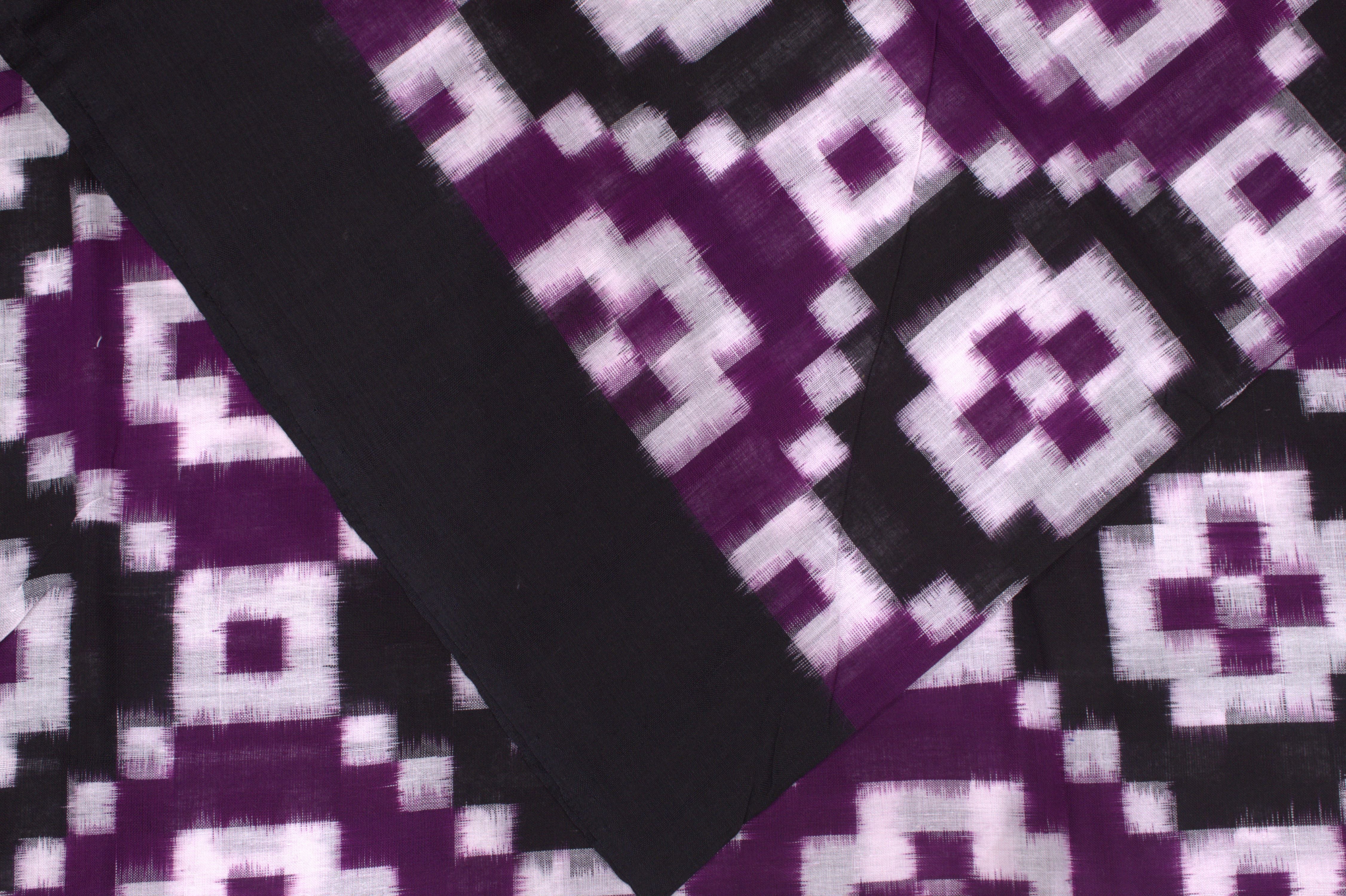 IndianVillèz Purple Sambalpuri Bada Pasapali Cotton Fabric - view 2