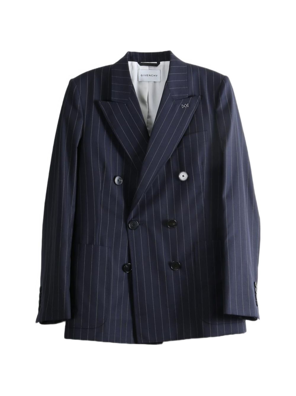 Givenchy Pinstripe Double-Breasted Blazer – 100 % Wool