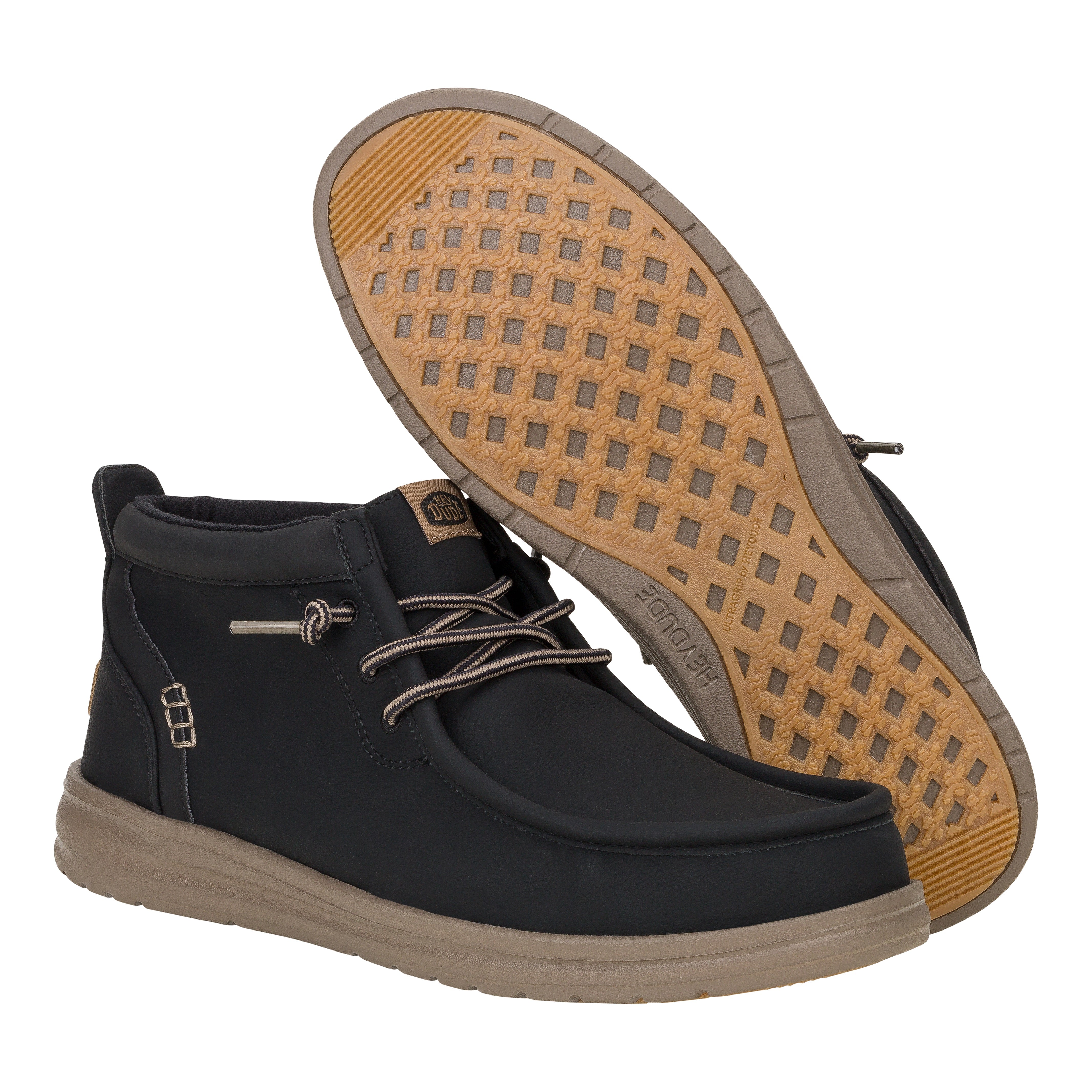 HEYDUDE shoes Wally Mid Gripr Classic - Black/Walnut - view 3