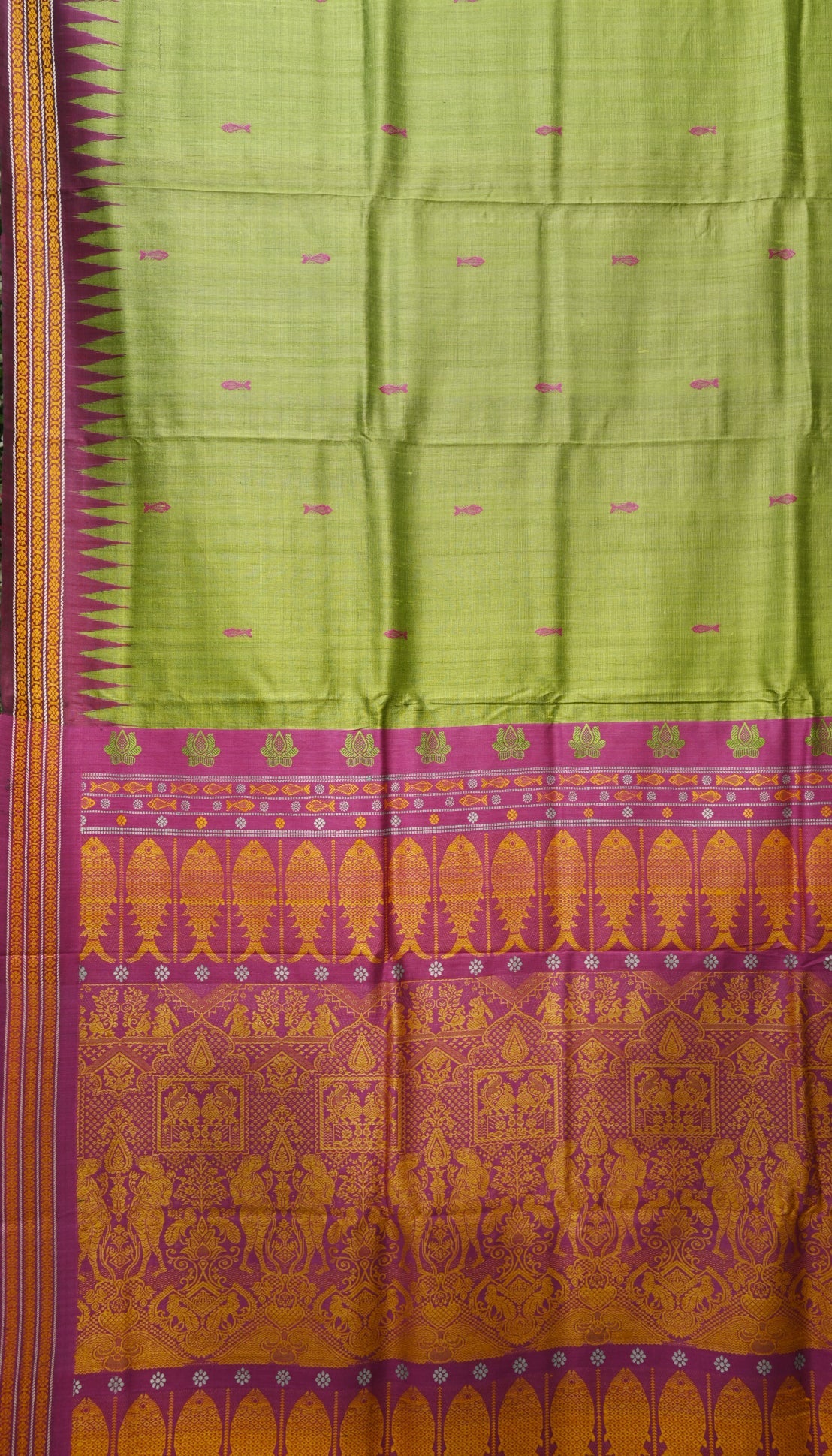 IndianVillèz Green Gopalpur Tussar Silk Saree - view 2