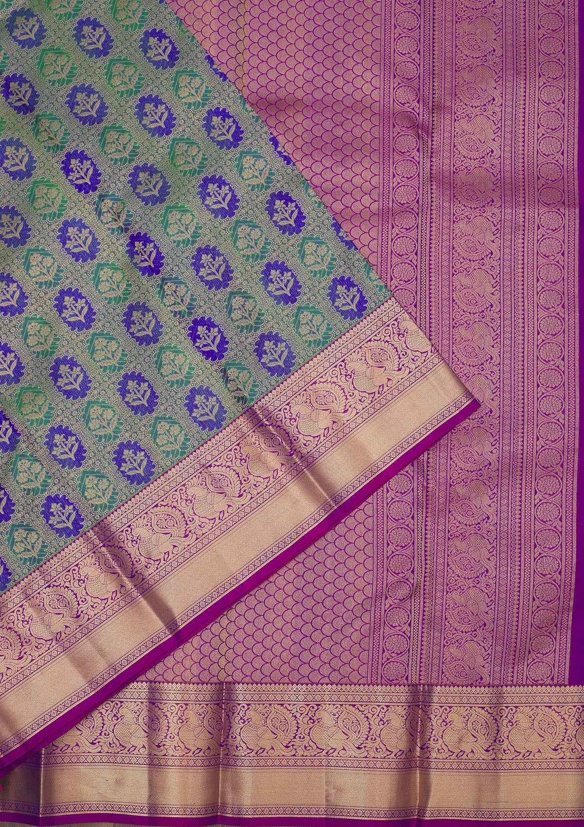 Koskii Green Zariwork Pure Silk Saree – Women's - view 4