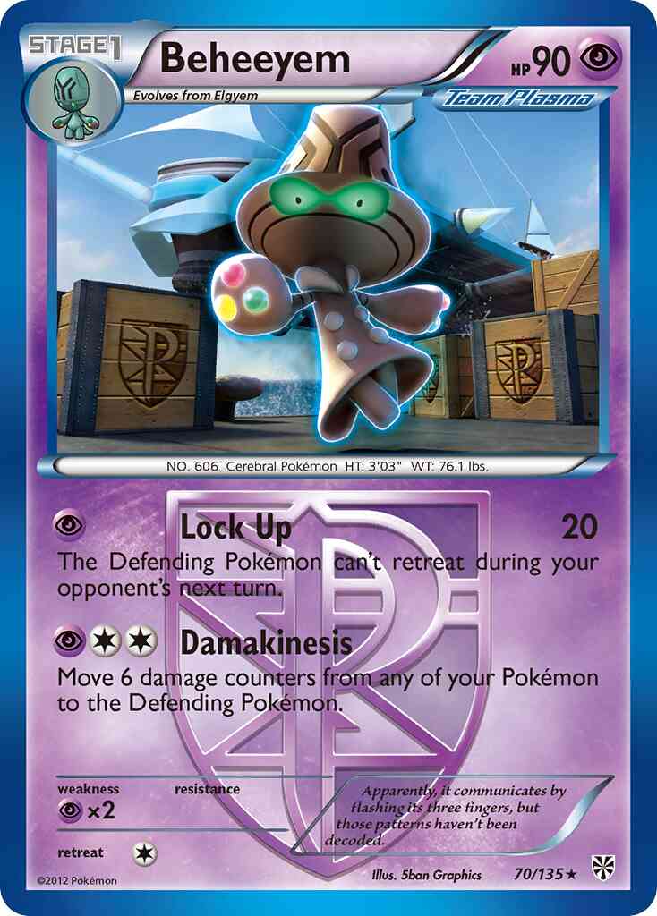 Rare bw8-70 reverse – Pokémon Beheeyem - 70/135 - Rare [bw8-70] [Reverse Holo]
