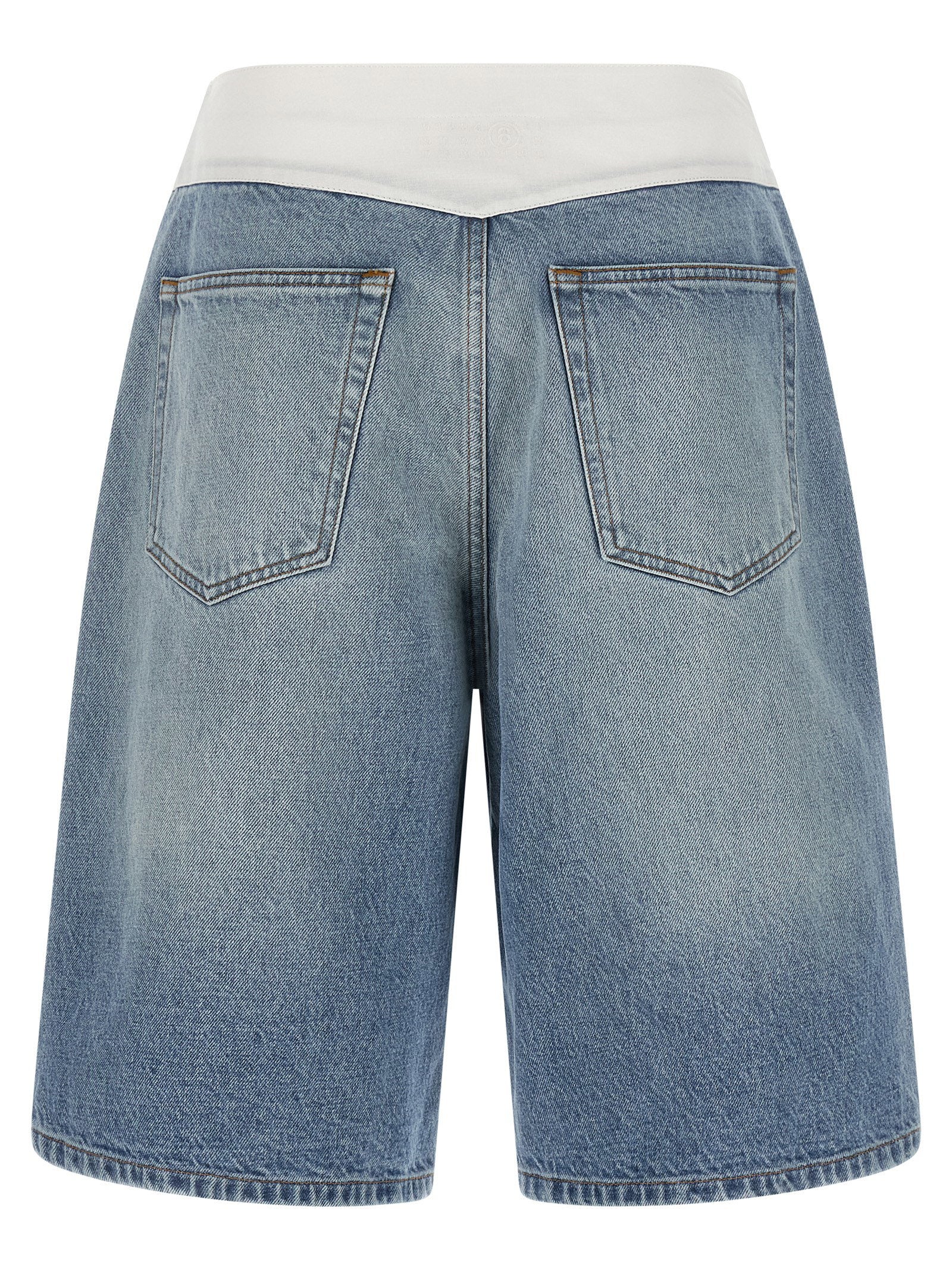 Mm6 Maison Margiela White Carré Bermuda Shorts - view 2