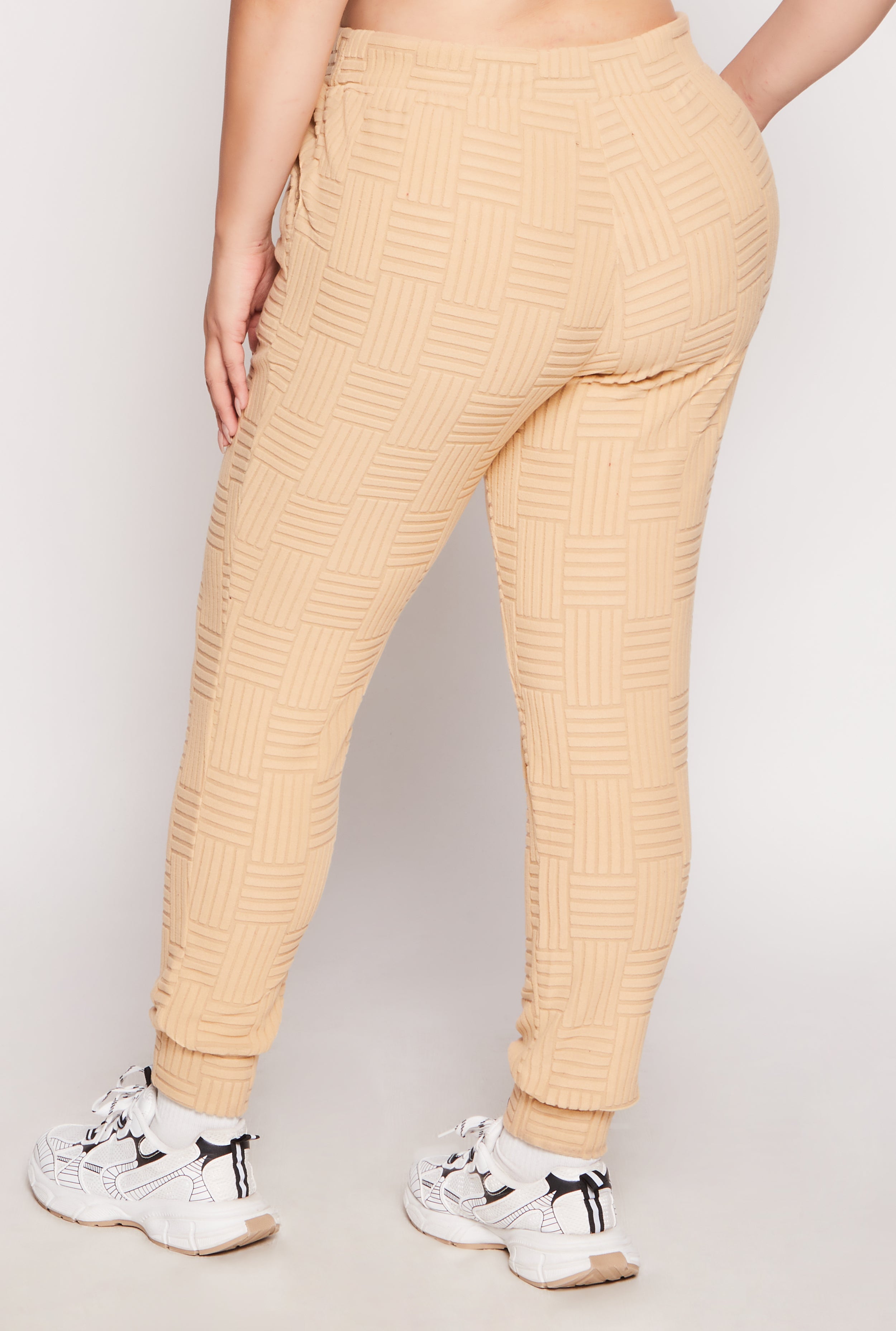 Rainbow Shops Plus Size Geometric Patterned Joggers - view 3