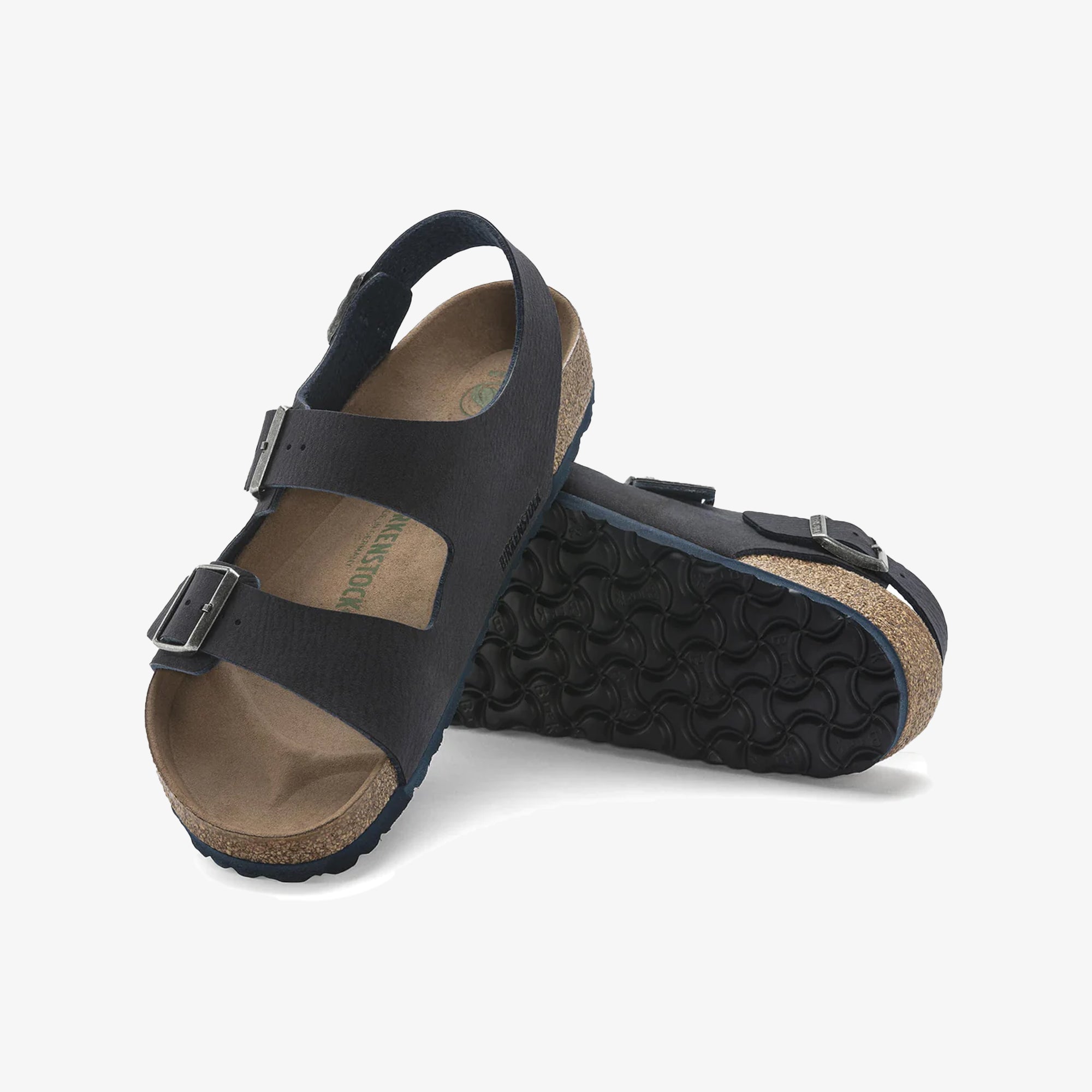 Birkenstock | MILANO VEGAN MICRO FIBRE { BROWN/BLUE