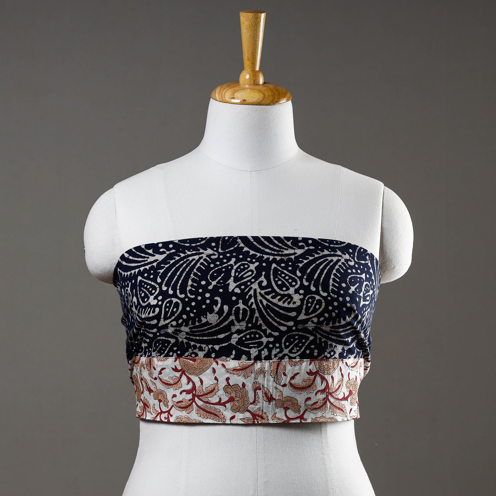 NOORI BAZAR Blue - Hand Batik Printed Cotton Blouse Piece