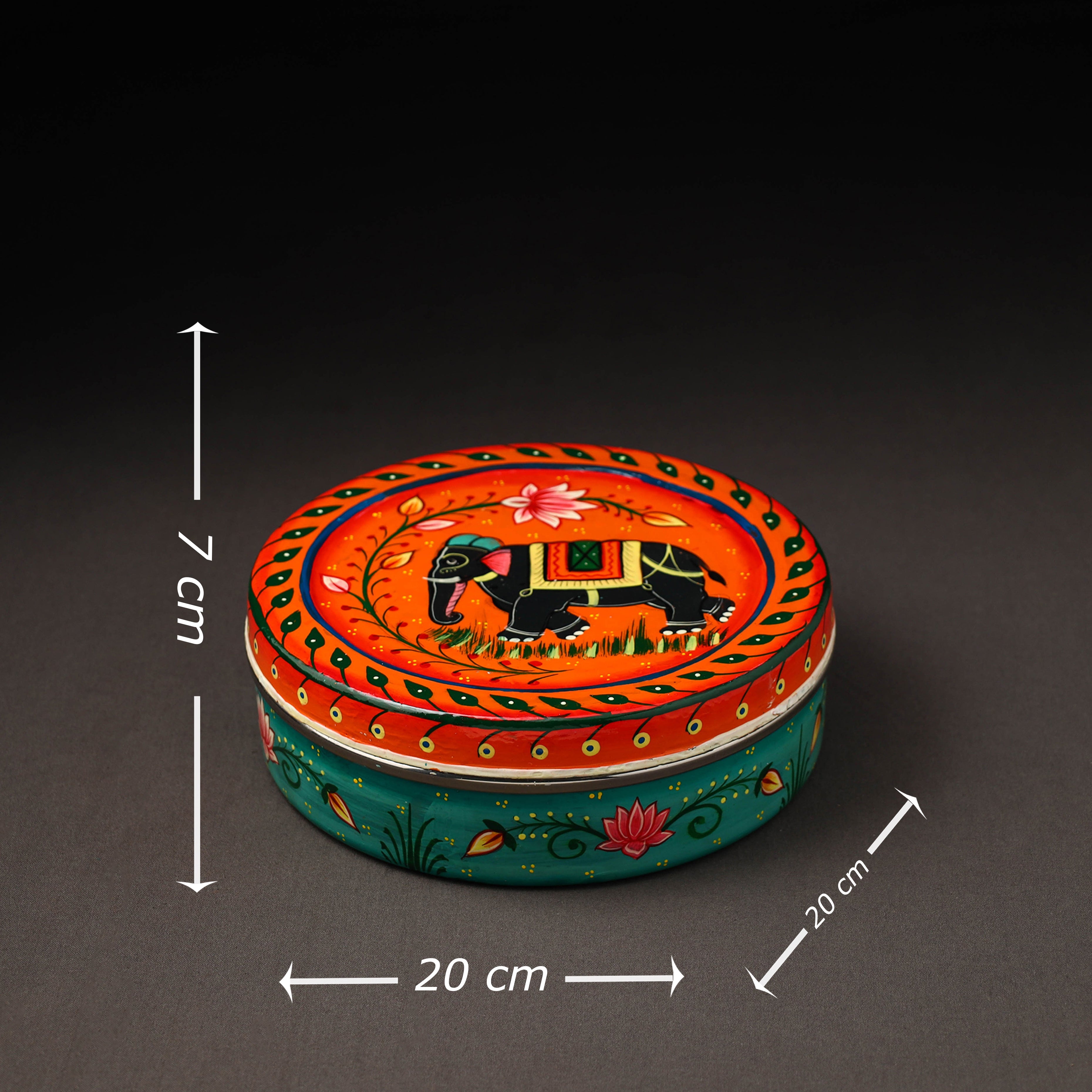 AAYAAS Banaras Handpainted Stainless Steel Roti Box 04 - view 3