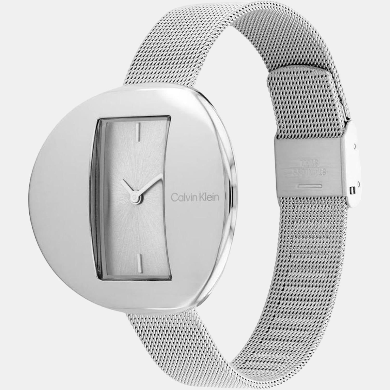 Calvin Klein Circular Women Quartz Silver Dial Analog Stainless Steel Watch 25200016 - view 3