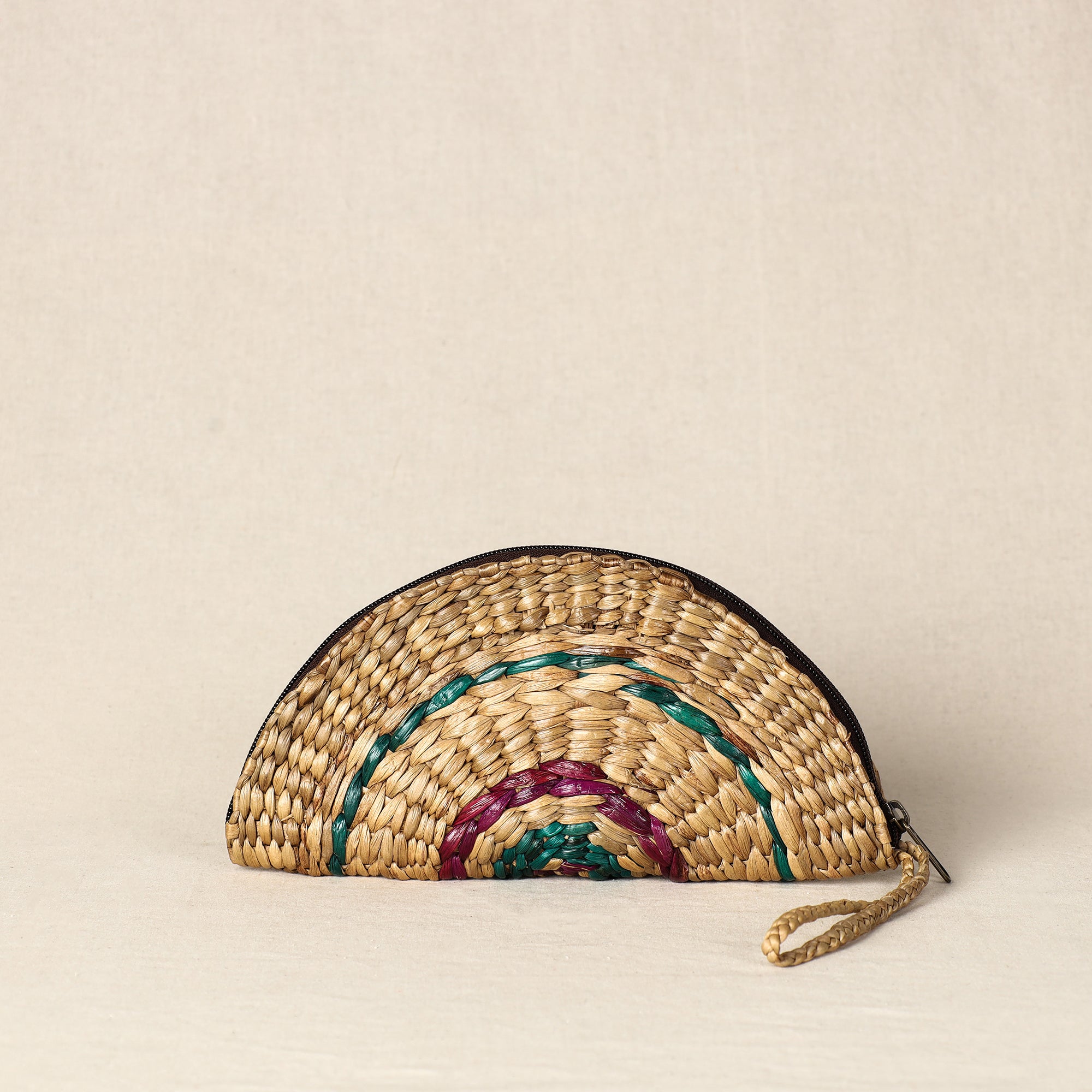 ITOKRI CRAFTS INITIATIVE Beige - Handmade Organic Water Hyacinth Hand Purse from Assam