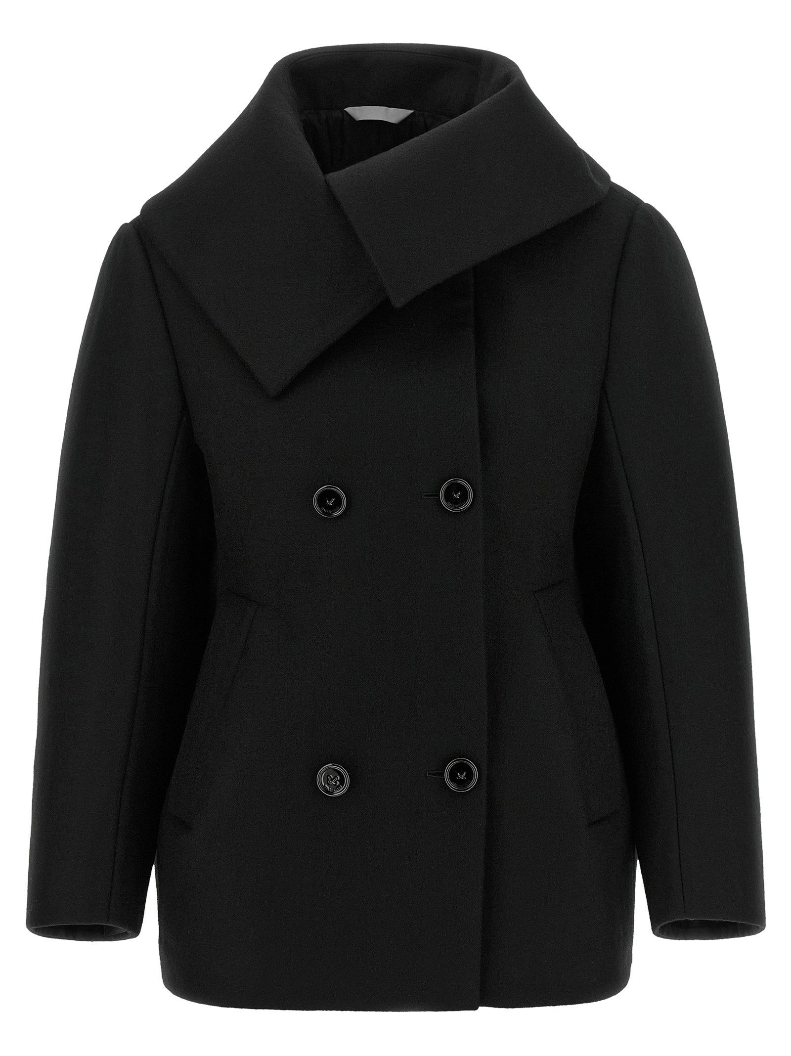 Balenciaga Asymmetrical Neck Caban – 100% wool