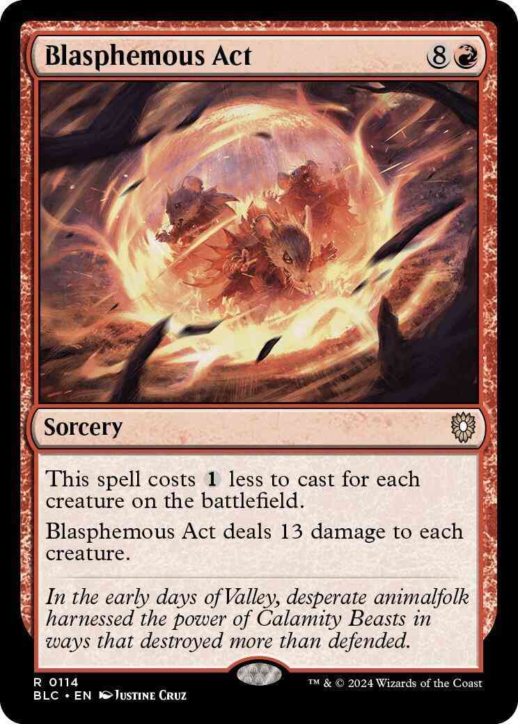 Blasphemous act 114 – Magic Blasphemous Act [114] [Bloomburrow: Commander] [Non-Foil]