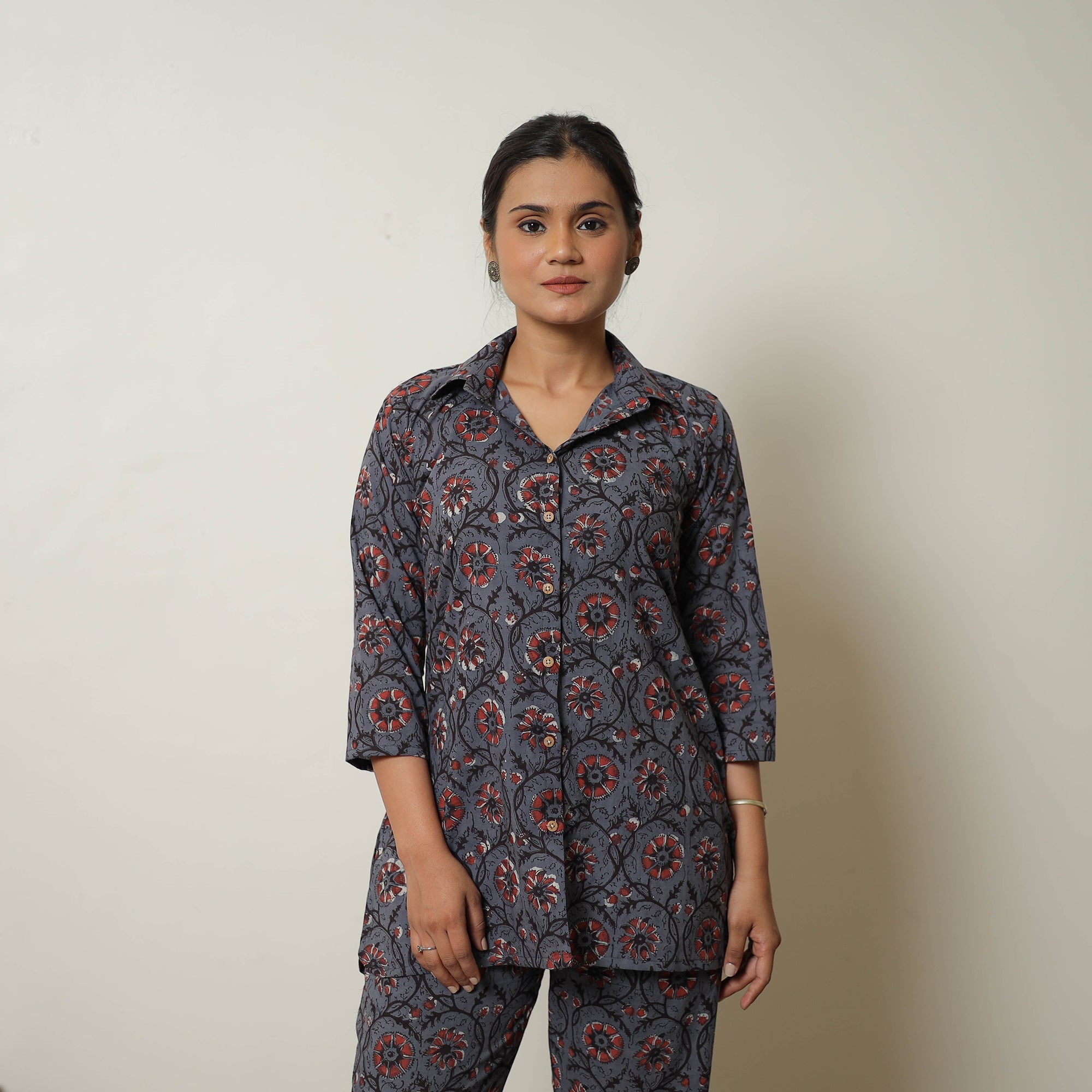 ITOKRI CASUALS Blue - Block Printed Cotton Bagru Co-Ord Set 07