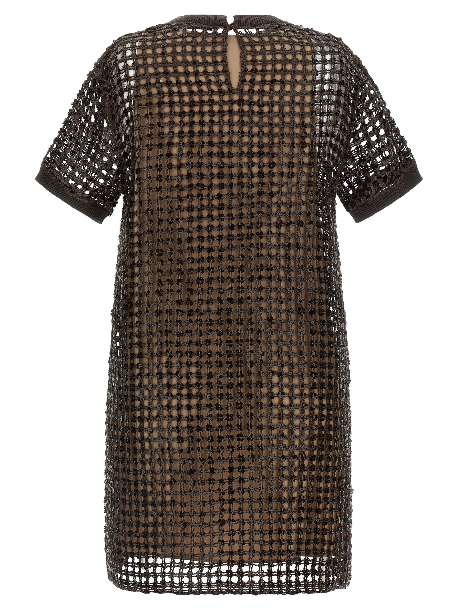 Brunello Cucinelli Sequin Mesh Dress – 52% silk, 48% linen - view 2