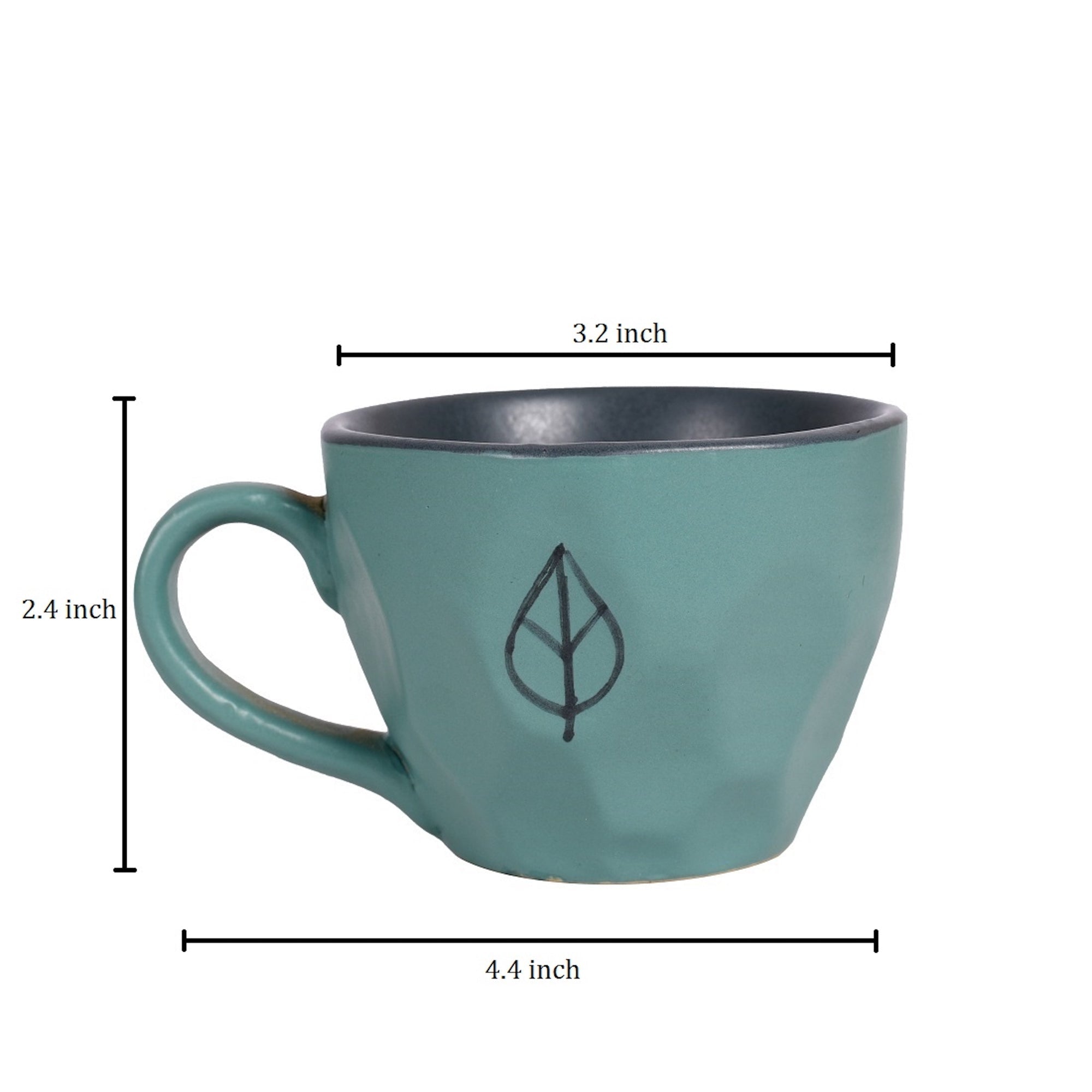 ART CREATIONS BY SUMAN SONTHALIA Blue - Ceramic Aqua Cup Set of 6 (4.5 x 3.2 x 2.5 in) - view 5