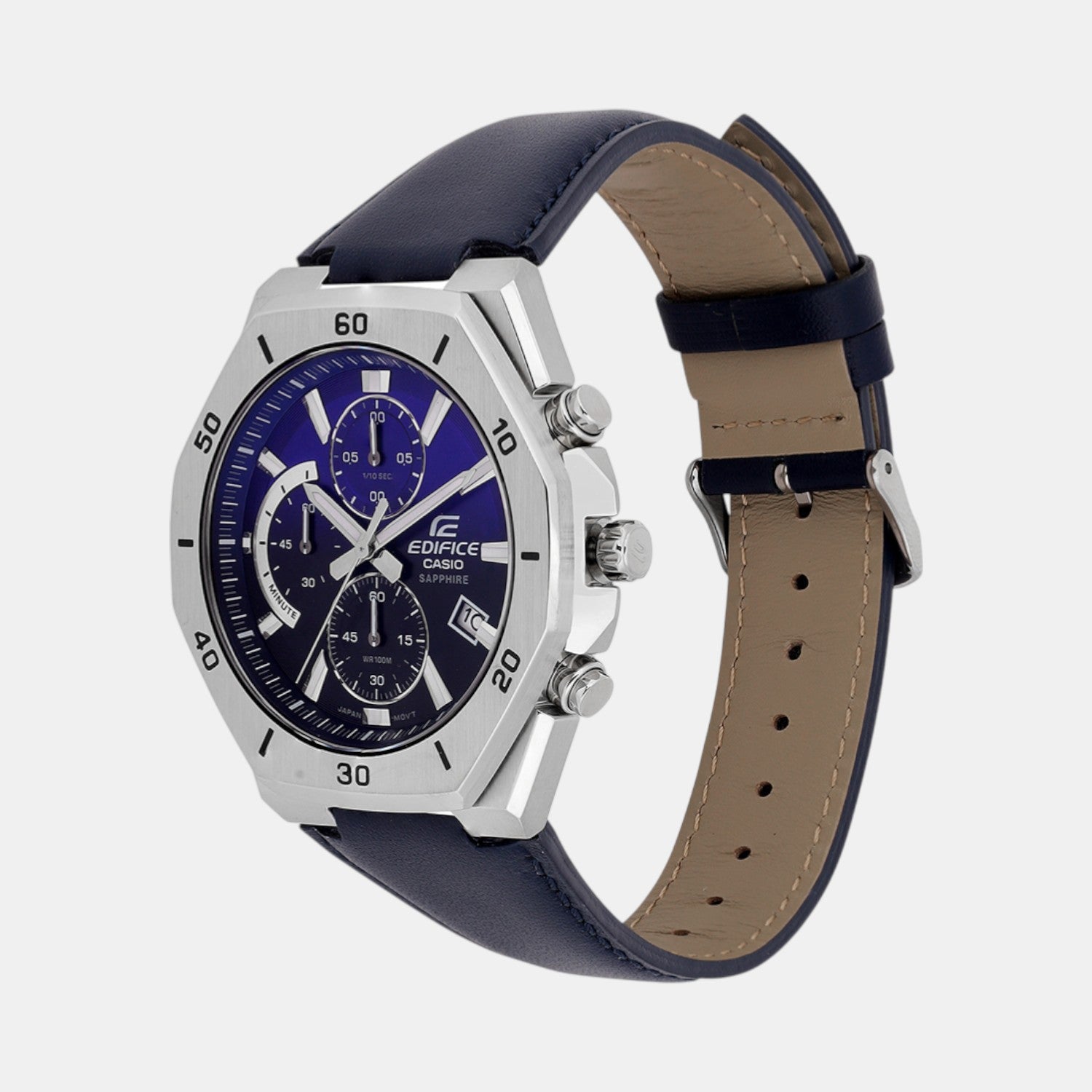 Casio Edifice Men Quartz Black Dial Analog Leather Watch ED646 - view 5