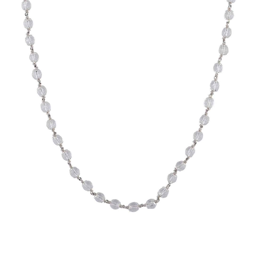 Prinjal Jewellers Sphatik Diamond Cut Beads Silver Mala - view 4