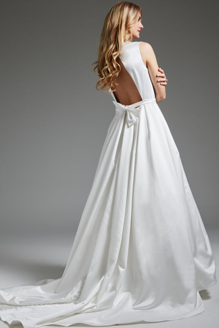 Jovani JB42319 Long Bridal Gown Keyhole Neck A Line Wedding Dress - view 2