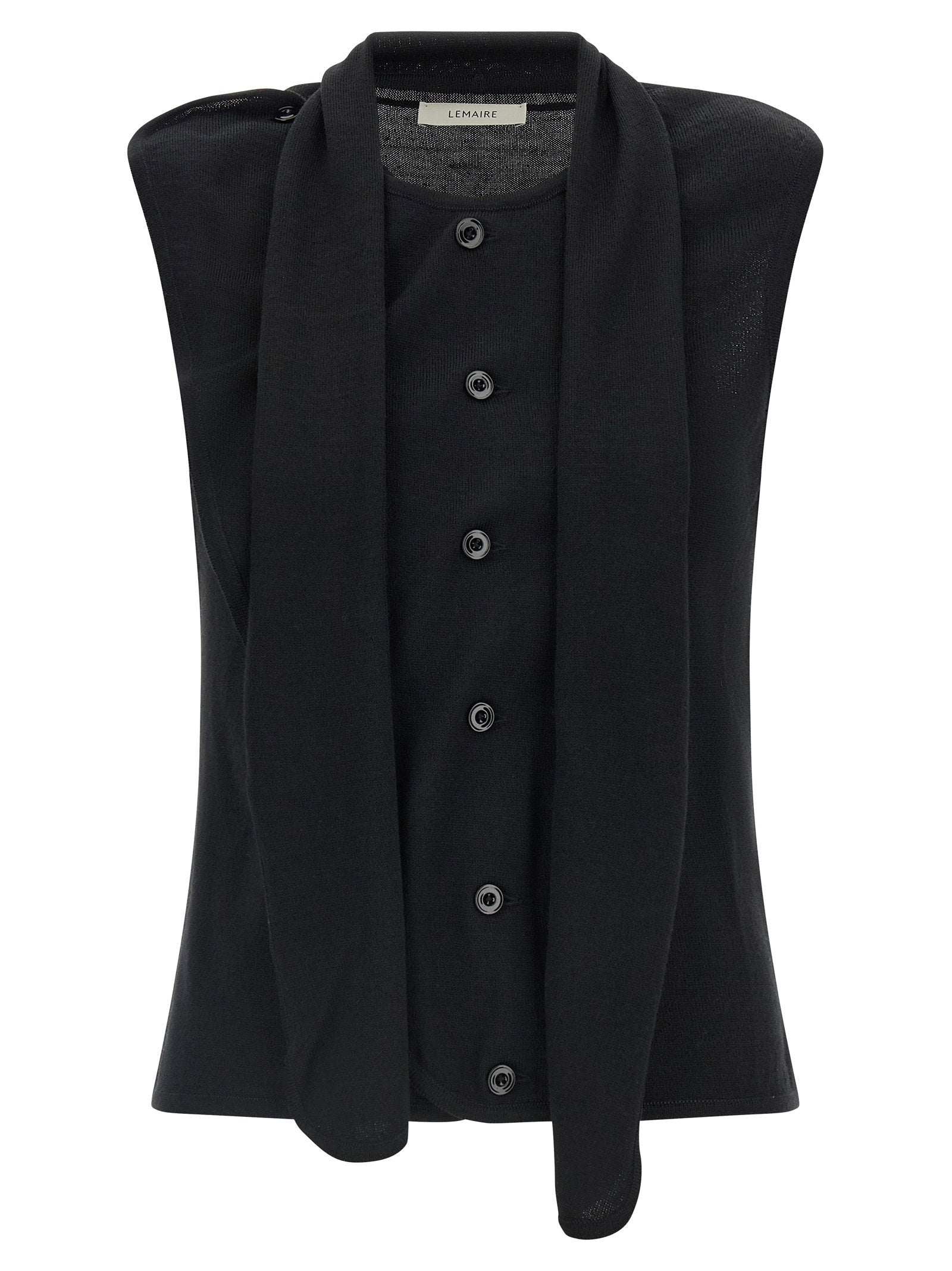 Lemaire Draped Panel Vest – 51% wool, 49% acrylic