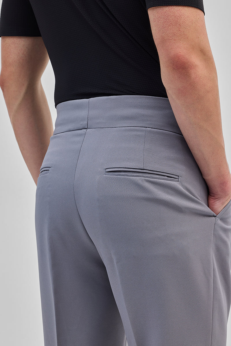 SNITCH Light Grey Slim Fit Gurkha Trousers - view 5