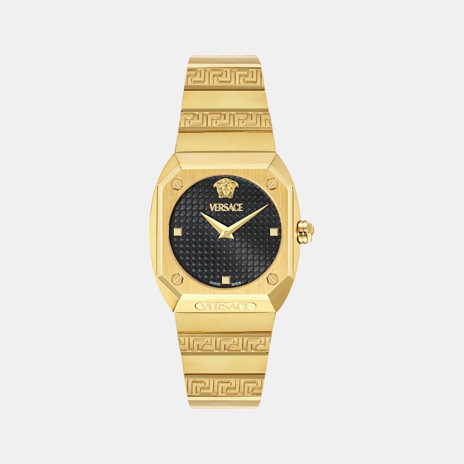 Versace Antares Women Quartz Black Octogonal Dial Analog Stainless Steel Watch VE9E00524