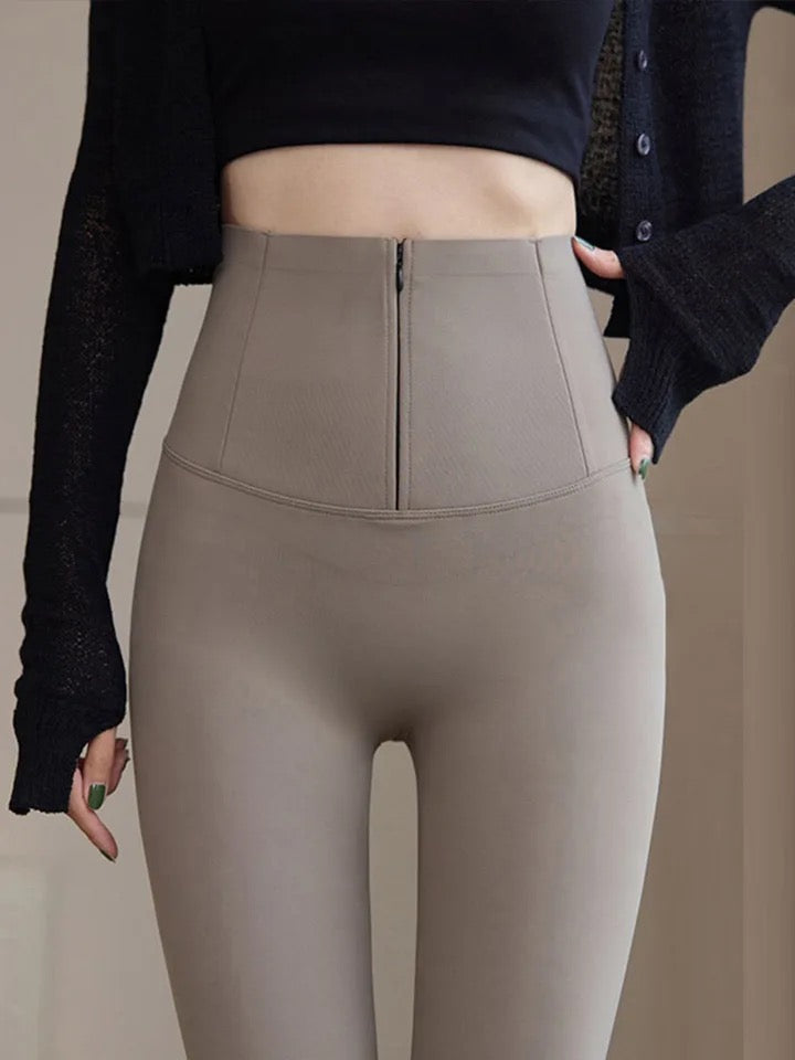 Alamode By Akanksha Martha Slimming Premium Fleece Leggings with Buttons - view 3