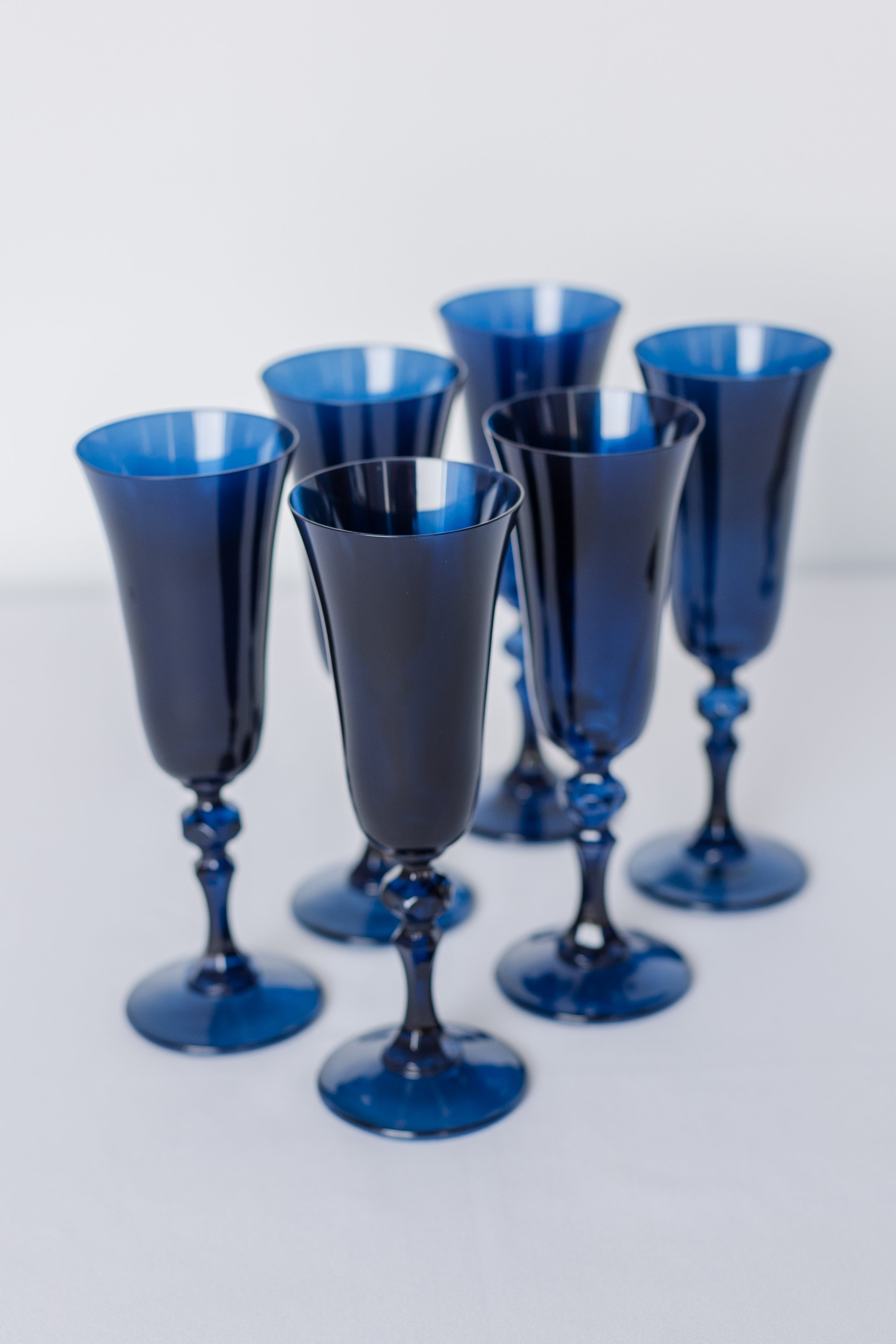 Estelle Colored Glass Estelle Colored Regal Flute - Set of 6 {Midnight Blue} - view 2