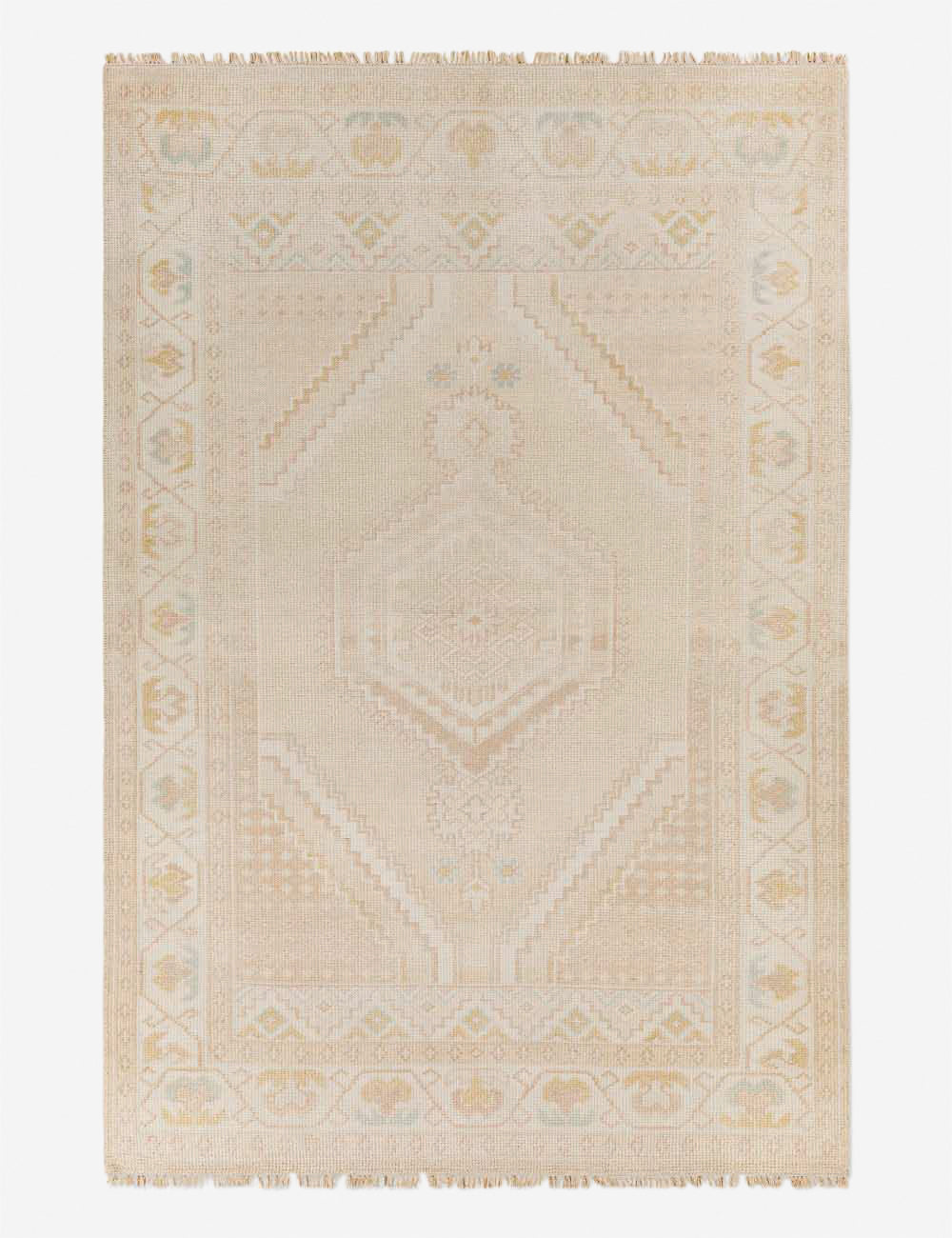 Lulu and Georgia Lotus Hand-Knotted Wool-Blend Rug