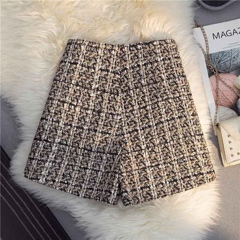 Alamode By Akanksha Kaya Premium Tweed Shorts with Buttons - view 4