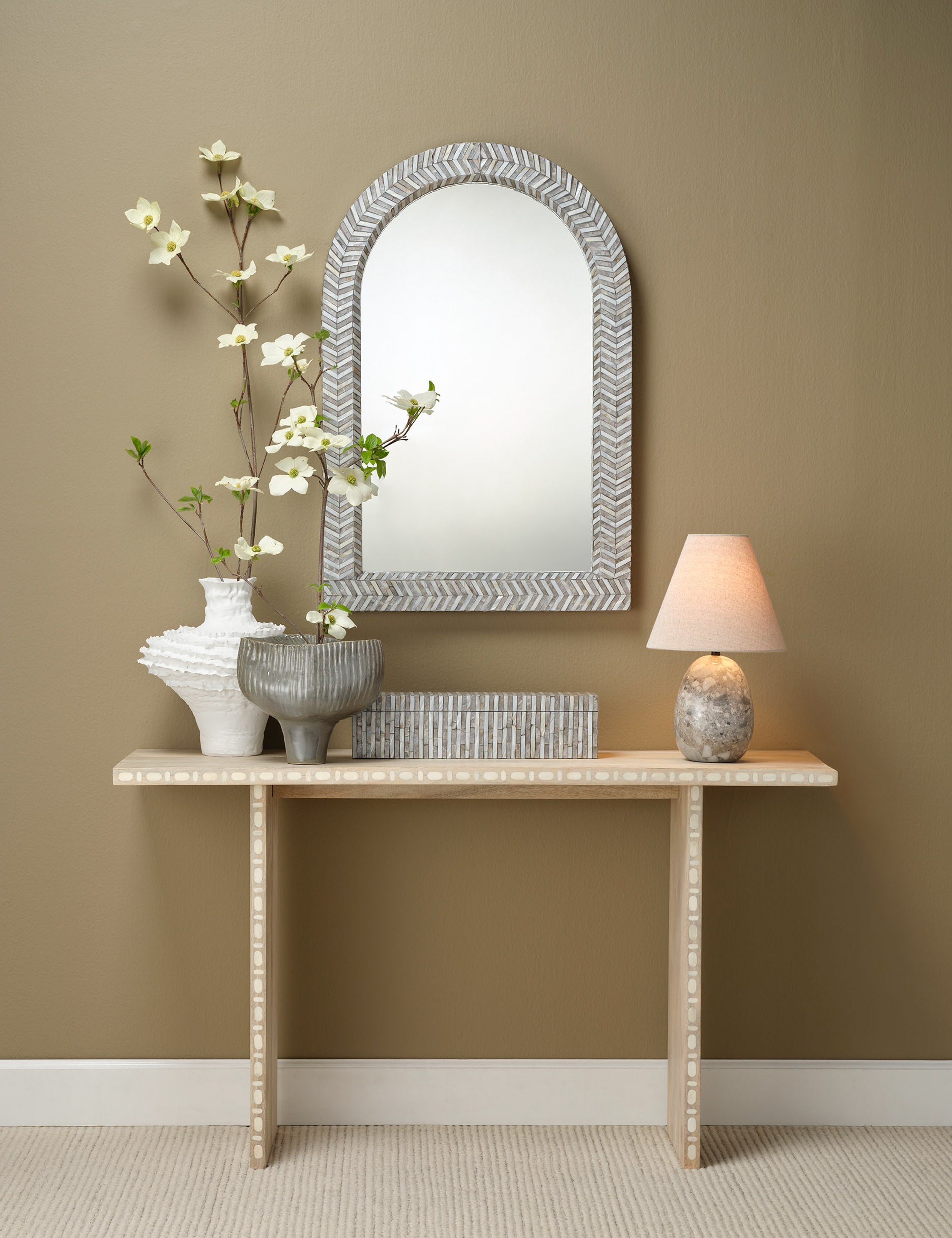 Lulu and Georgia Concetta Table Lamp – Gray Travertine - view 2