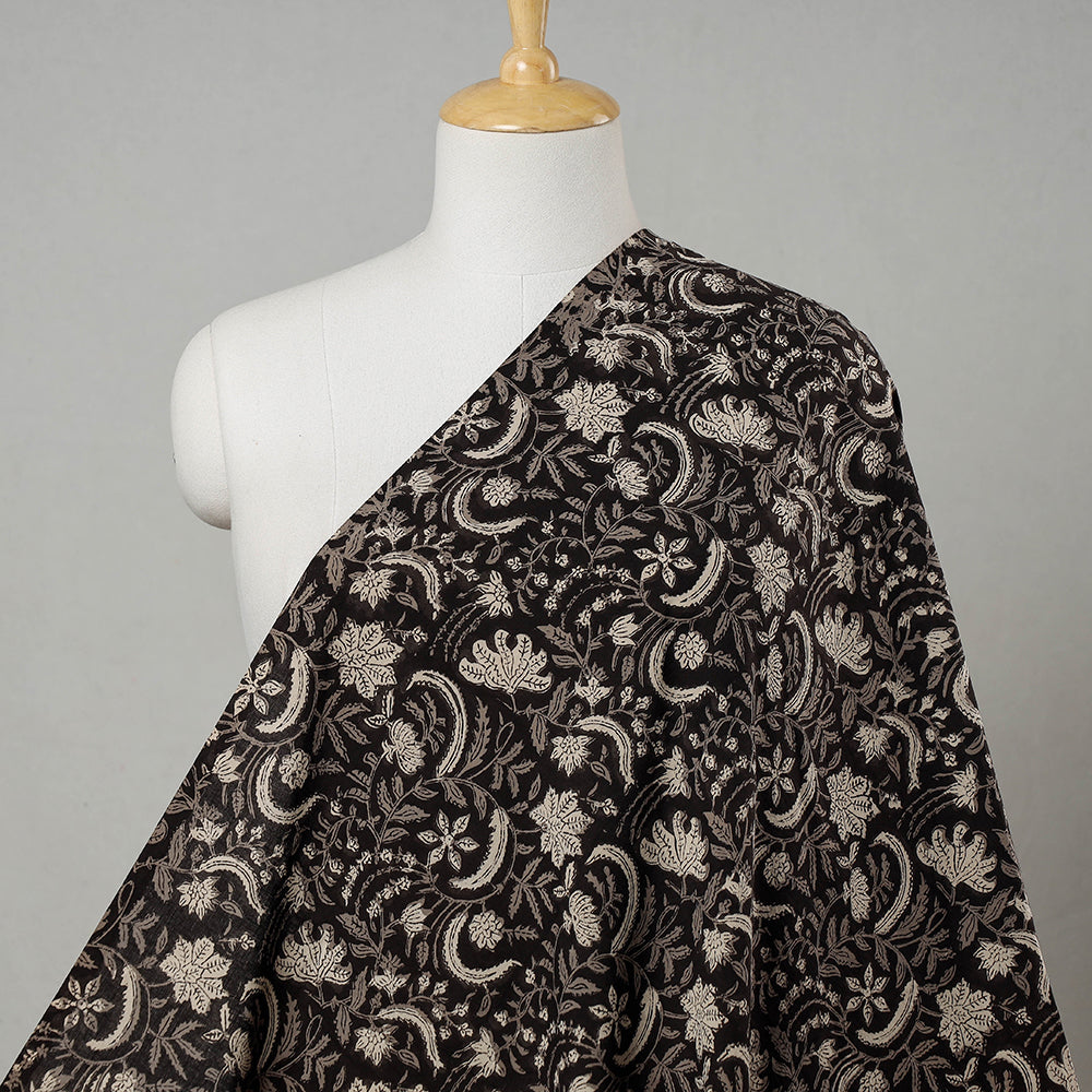 BAGRU DABU PRINTS Black - Dabu Bagru Block Print Cotton Fabric 08