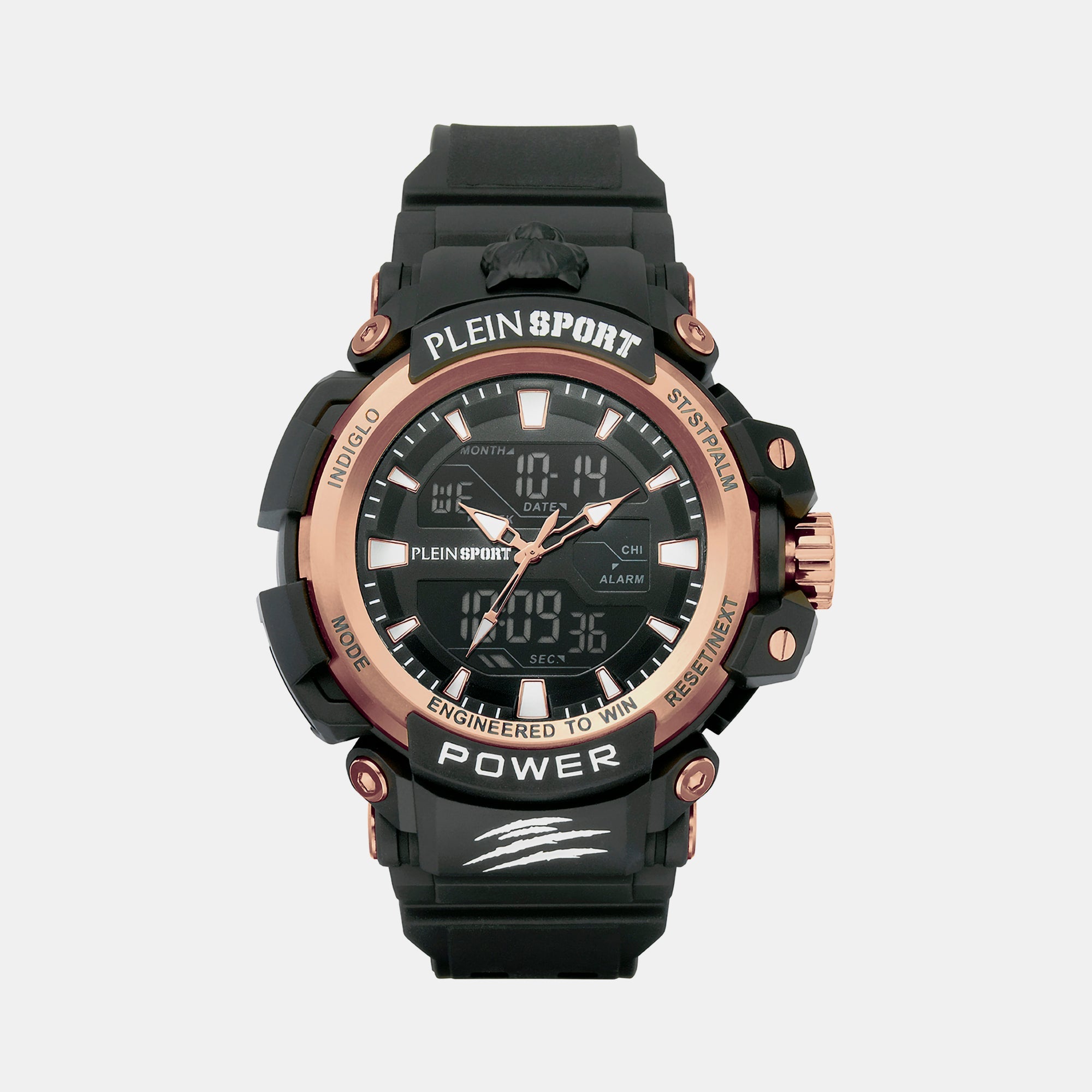 Plein Sports Combat Men Quartz Black Dial Analog-Digital Silicone Watch PSNBA0323