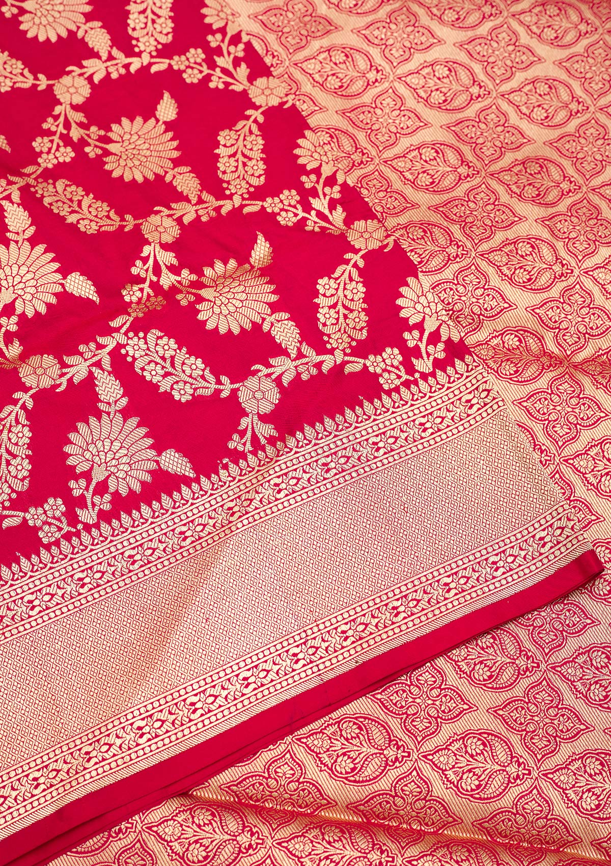 Koskii Red Zariwork Pure Silk Saree – Women's - view 4