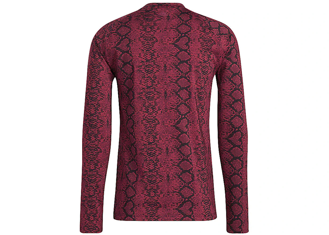 adidas Ivy Park Snakeskin Allover Print Baselayer Top (Mens) Cherry Wood/Black - view 2