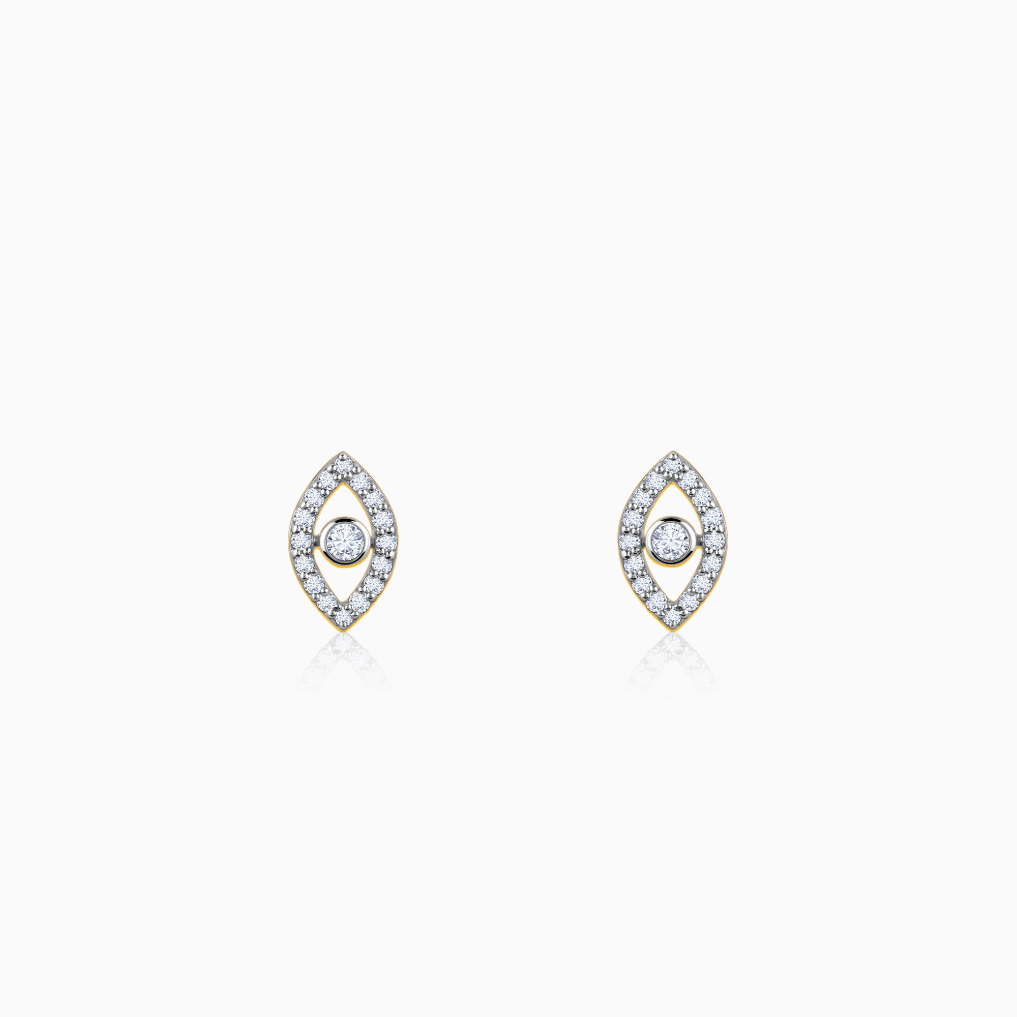 GIVA Jewellery Gold Mystic Eyes Diamond Stud Earrings