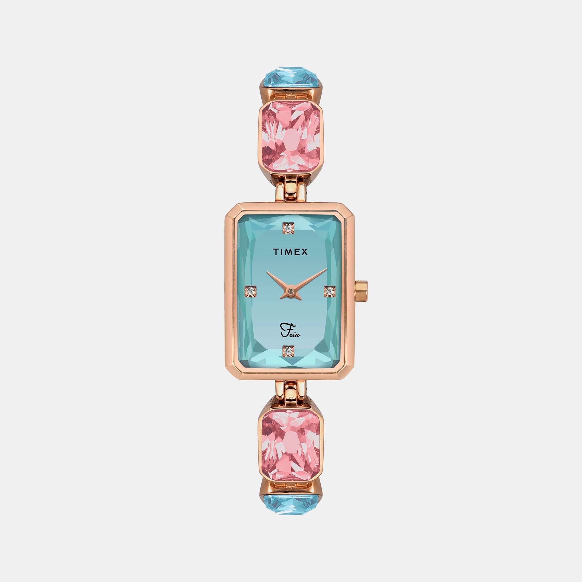 Timex Fria Women Quartz Blue Dial Analog Brass Watch TWEL16900