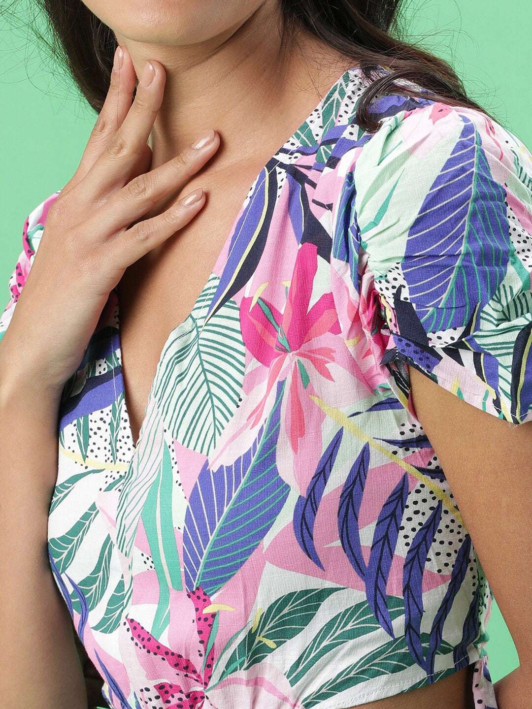 Freehand By The Indian Garage Co Women Tropical Maxi Dress With Cut Out - view 7