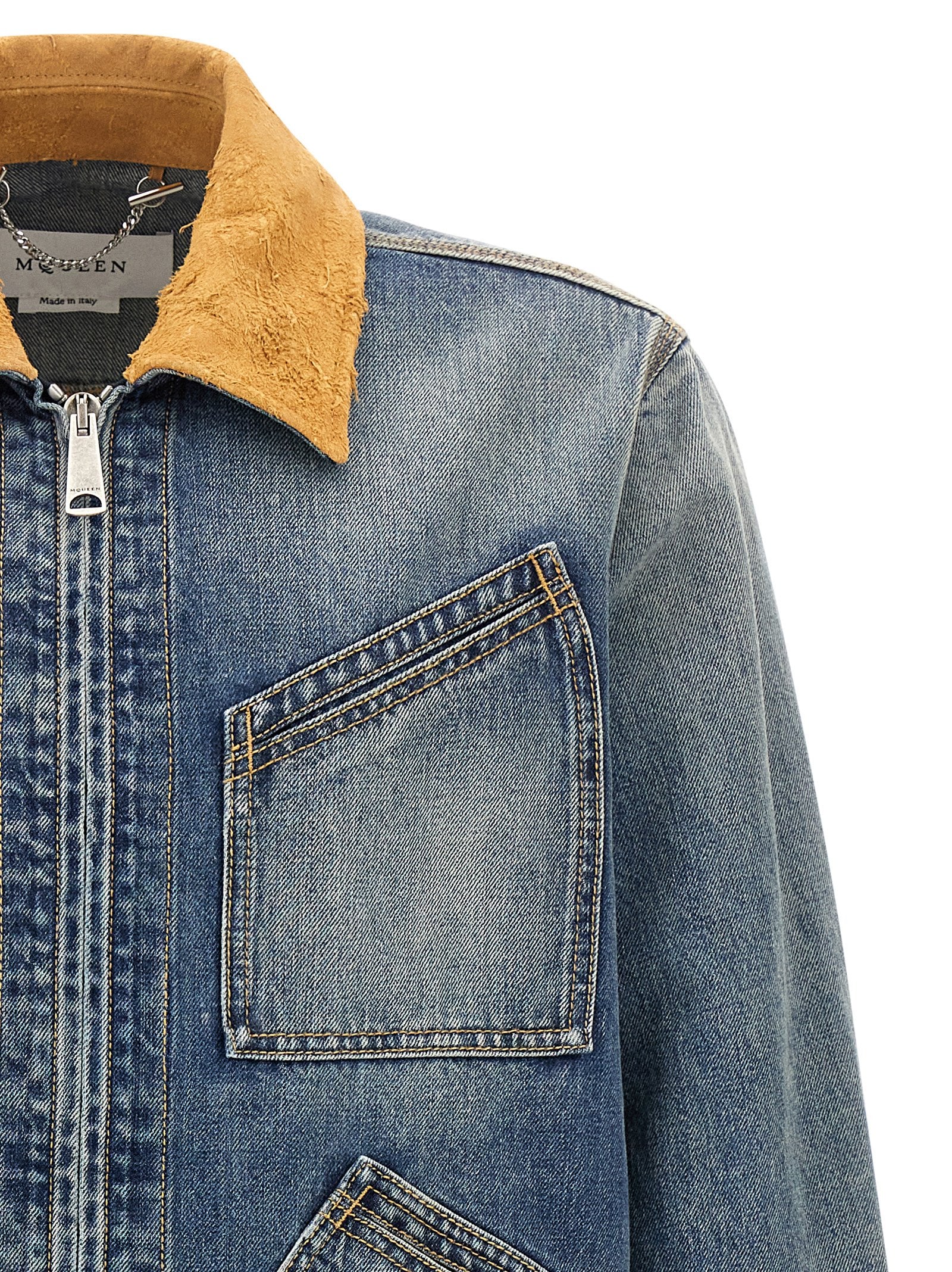 Alexander McQueen Suede Denim Jacket – 100% cotton - view 3