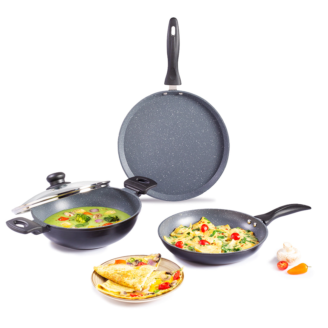 Wonderchef Duralite Die-Cast Non-Stick Pans 4 pcs Set