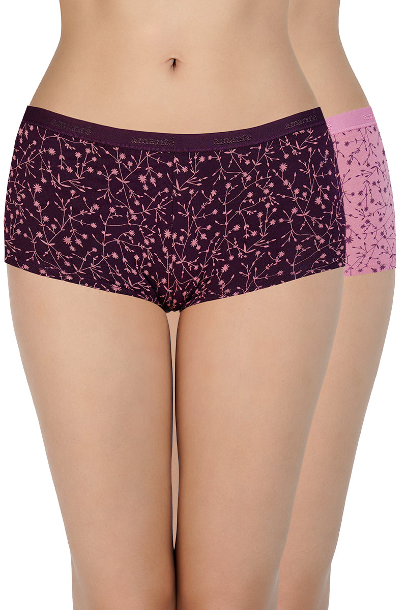 Amante Printed Low Rise Boyshort (Pack of 2) – C402 Print