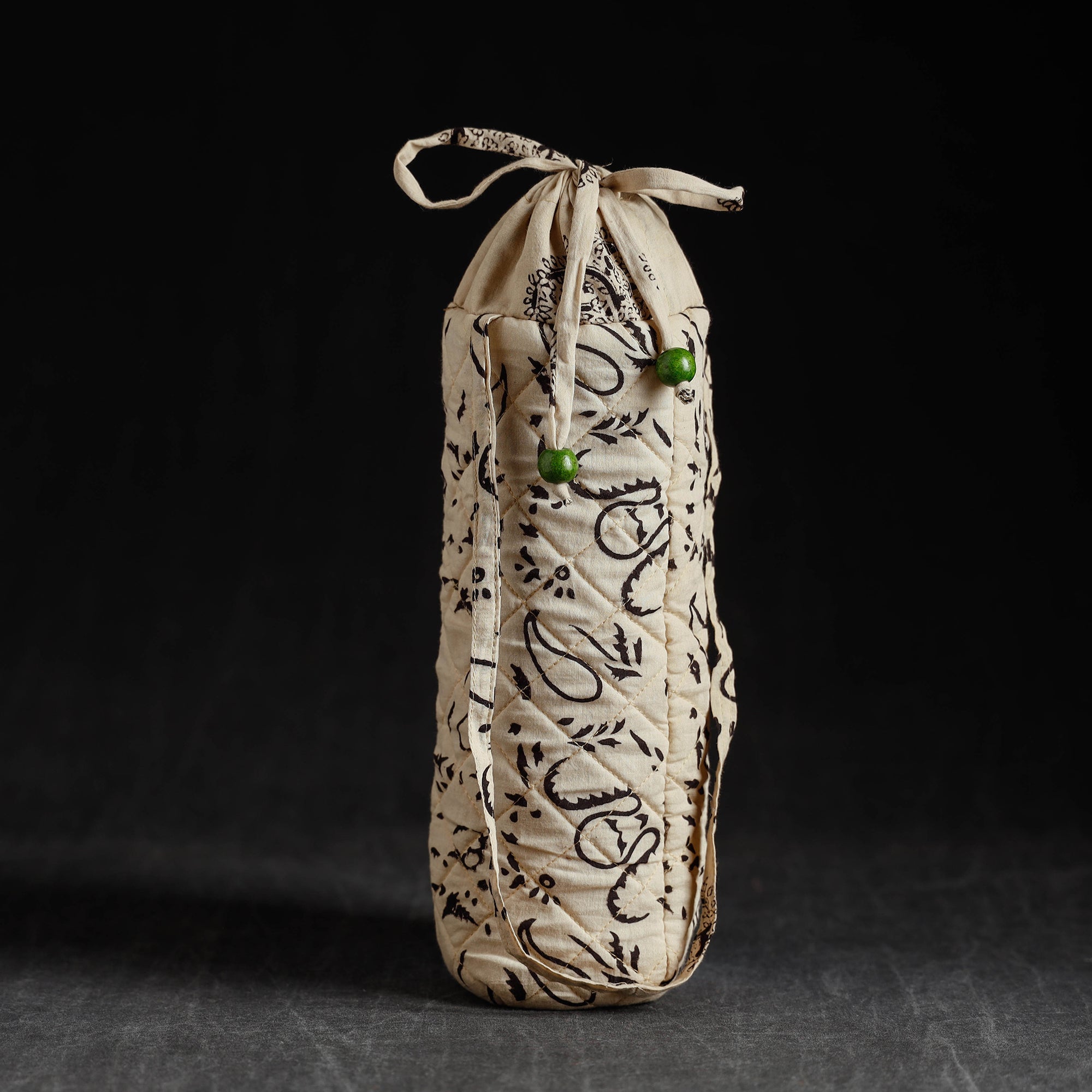 JALPARI Beige - Block Printed Cotton 1L Water Bottle Cover - view 2