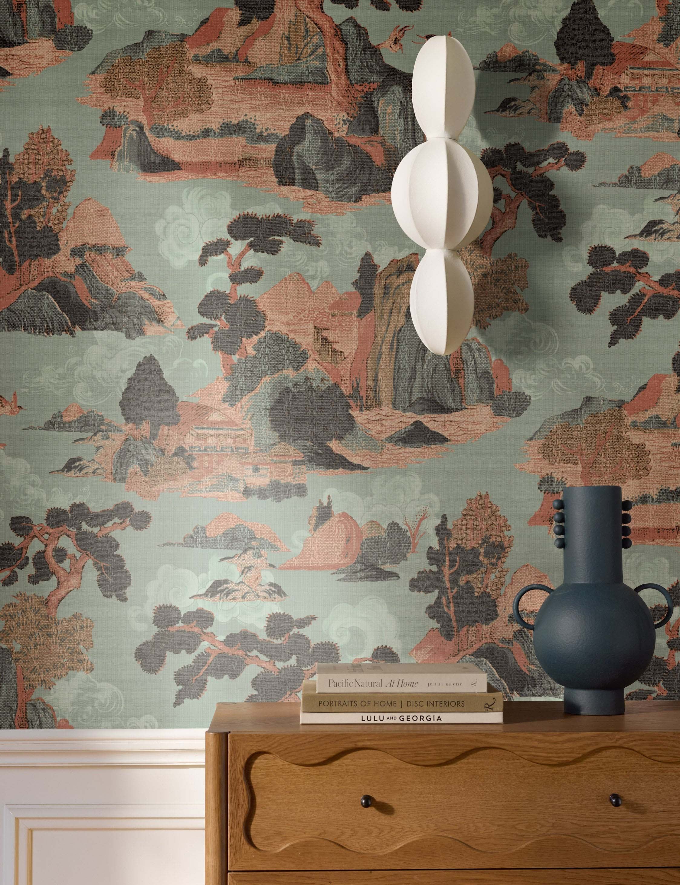 Lulu and Georgia Scenic Landscape Grasscloth Wallpaper by Aimee Song - view 2