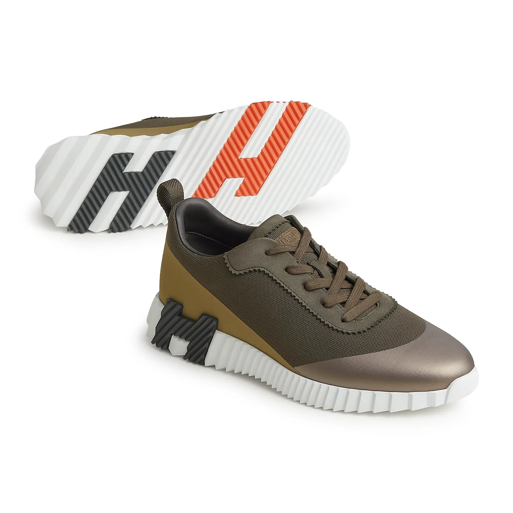 Hermès Paris Bouncing Calf Sneaker Multicolour Forest Green - view 2
