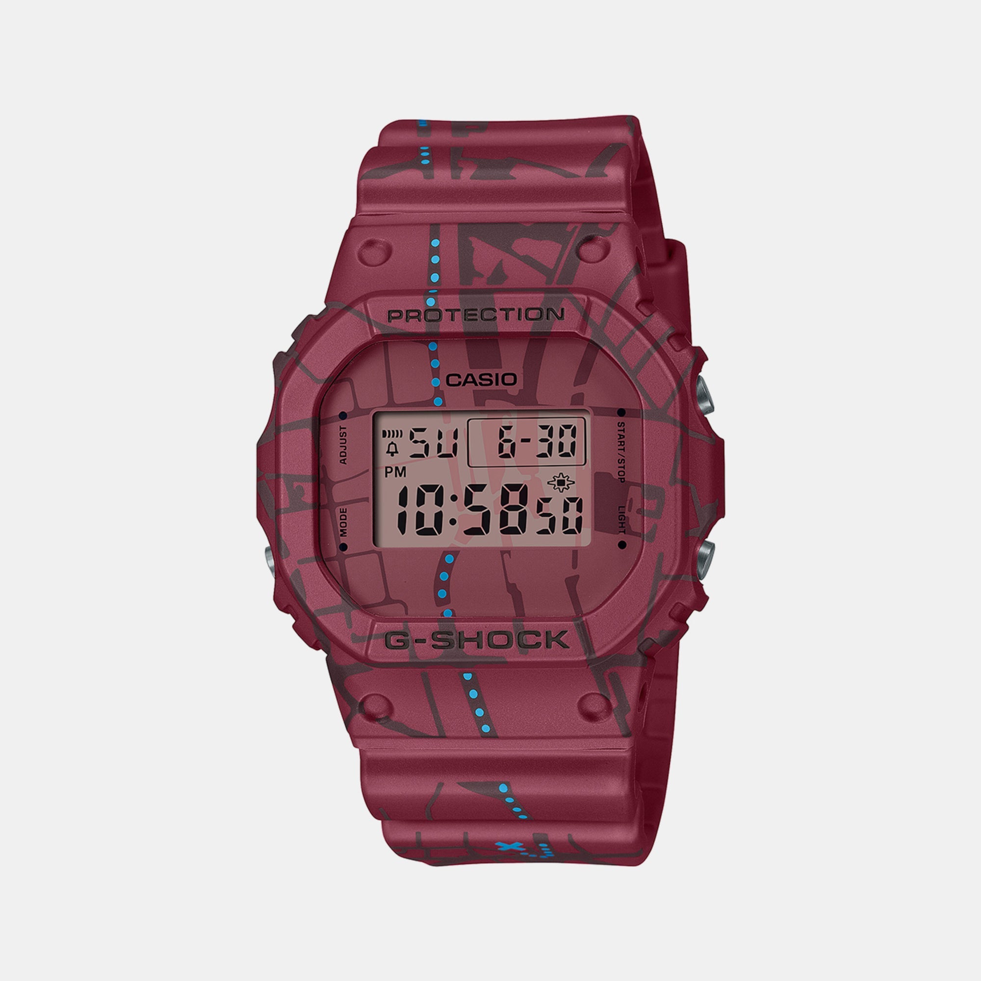 Casio G-Shock Men Quartz Red Dial Digital Resin Watch G1361