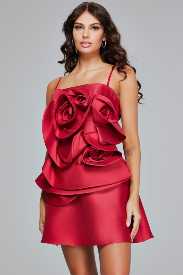 Jovani 39750 Short A Line Ruffle Cocktail Dress - view 3