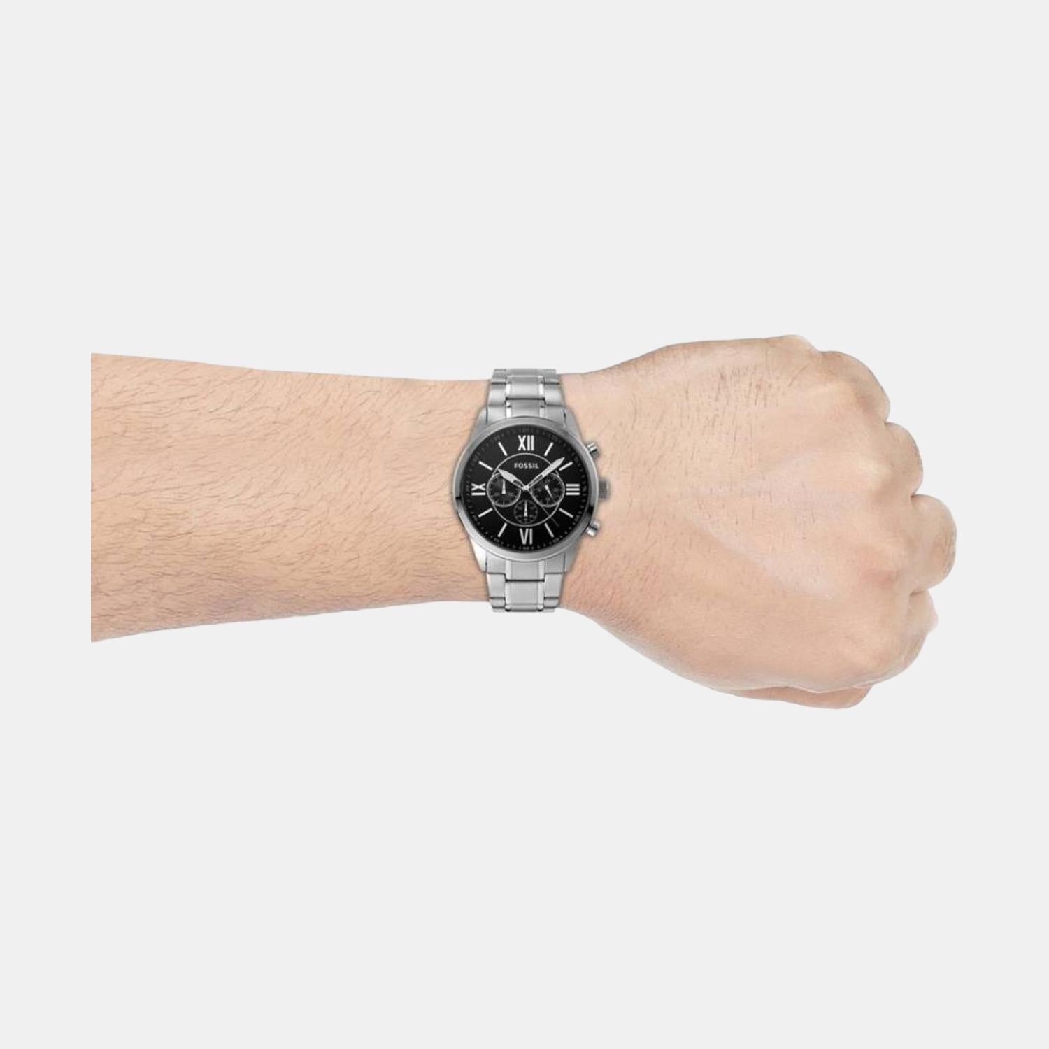 Fossil Flynn Men Quartz Black Dial Chronograph Stainless Steel Watch BQ1125 - view 4